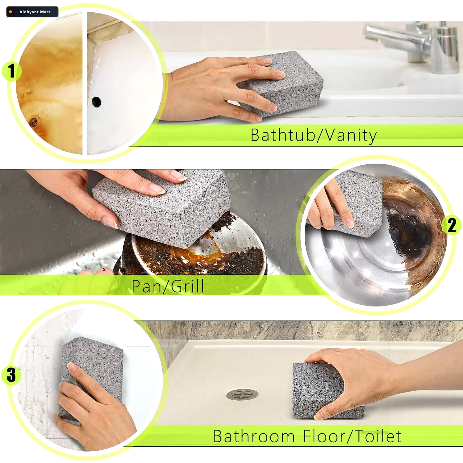 Vidhyant Mart Heavy Duty Grill Stone Cleaning Block For Bbq Grat 1