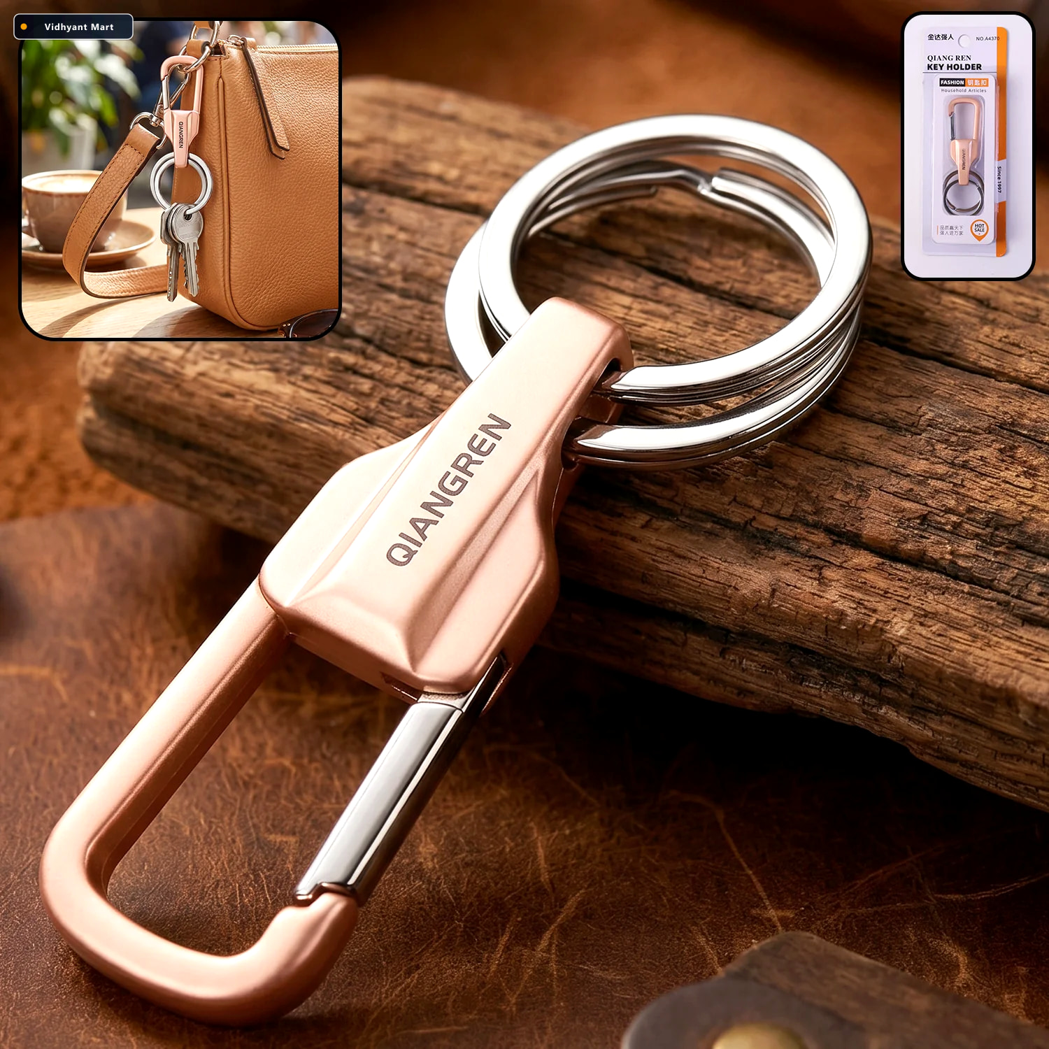 Vidhyant Mart Heavy Duty Keychain Organizer Durable Metal With Q 1