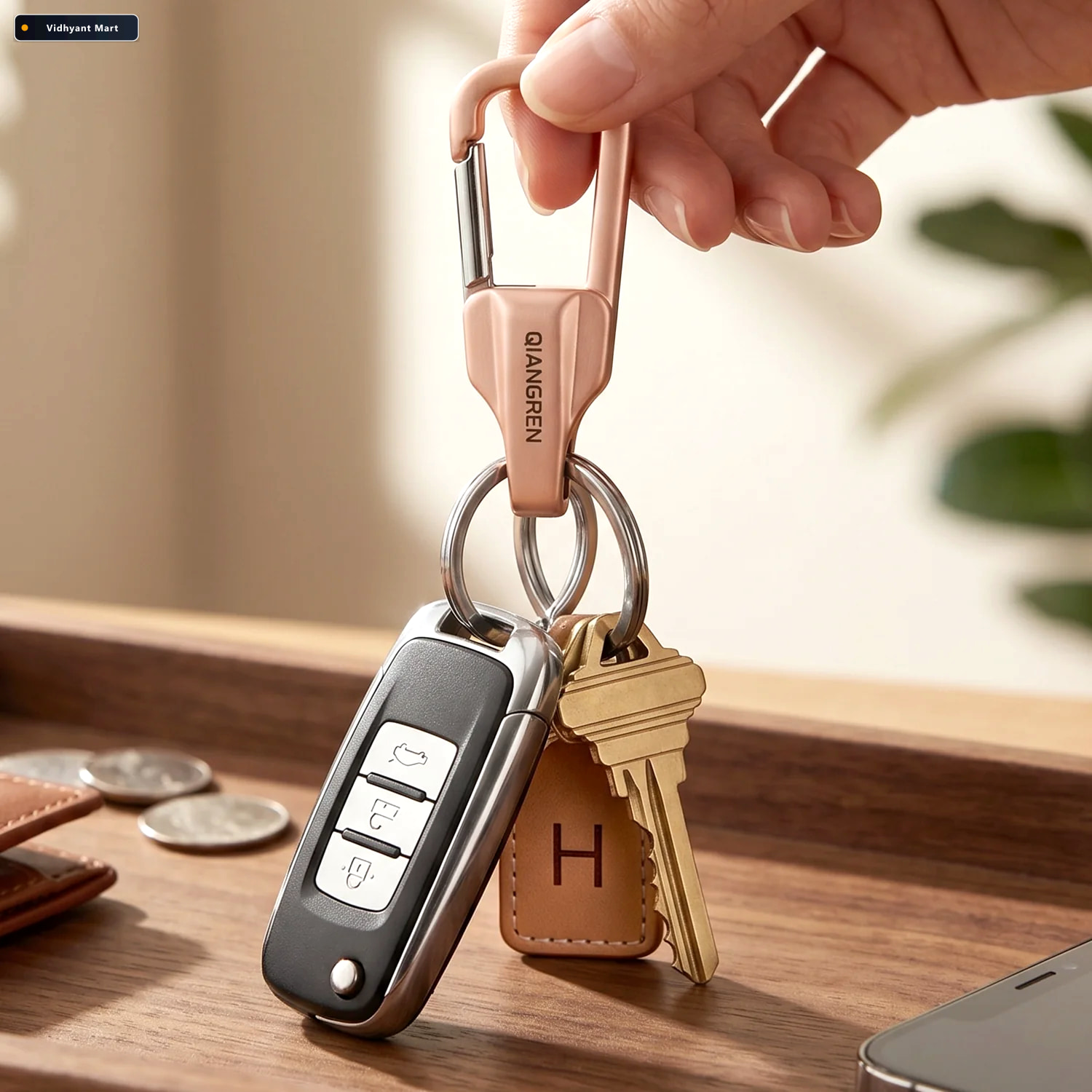 Vidhyant Mart Heavy Duty Keychain Organizer Durable Metal With Q 2