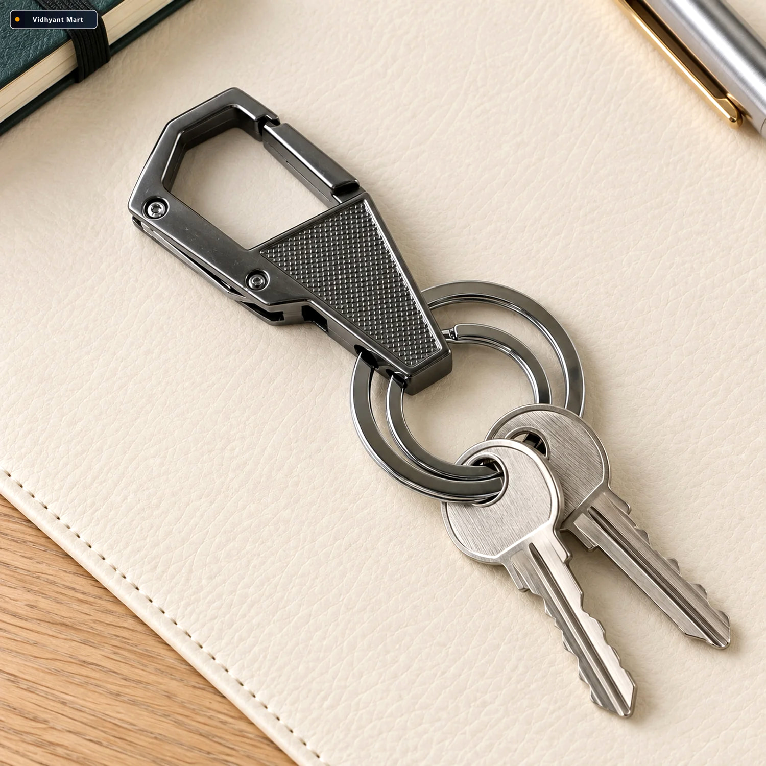 Vidhyant Mart Heavy Duty Metal Key Holder Durable Swivel Carabin 1