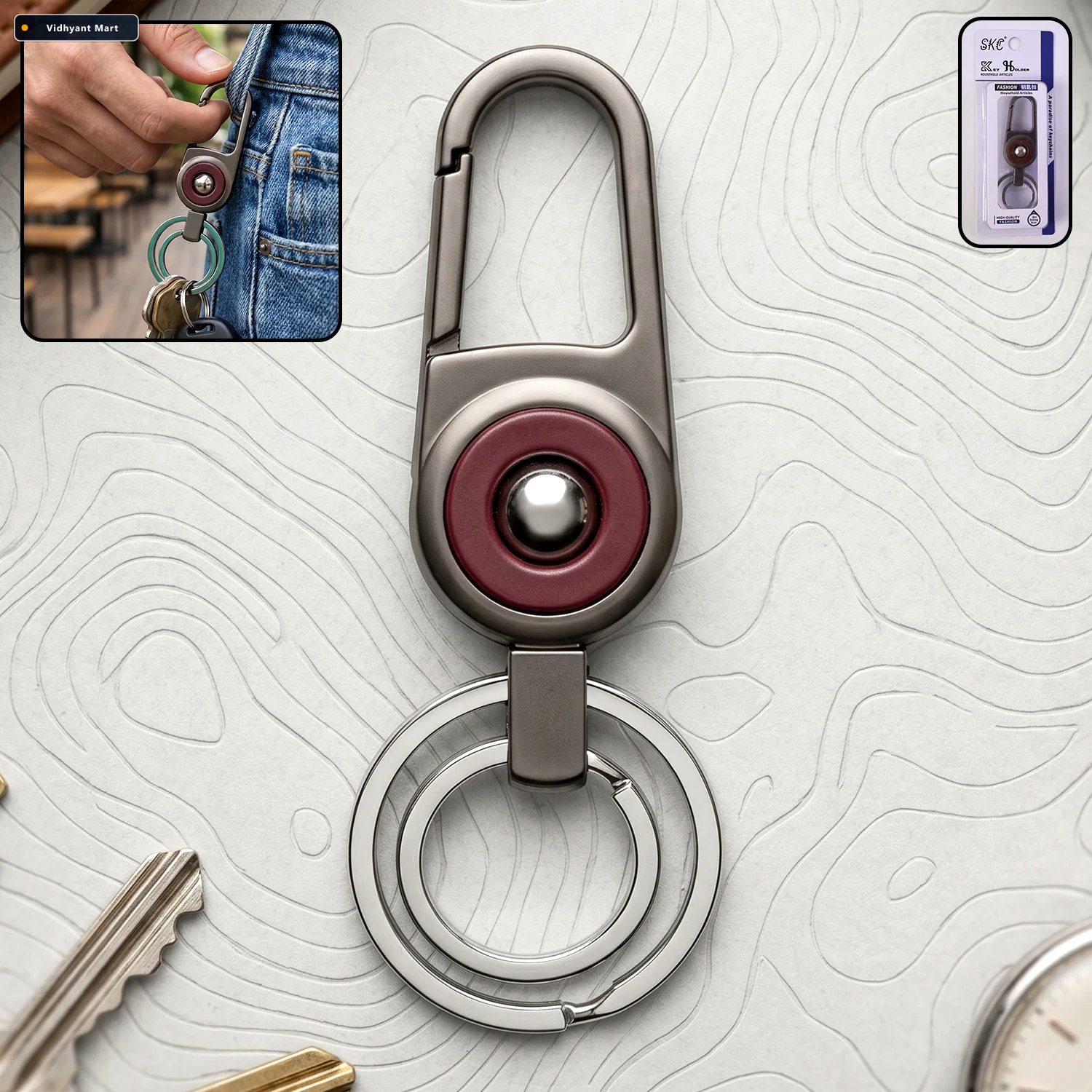 Vidhyant Mart Heavy Duty Metal Key Holder Secure Clipping Dual R 1