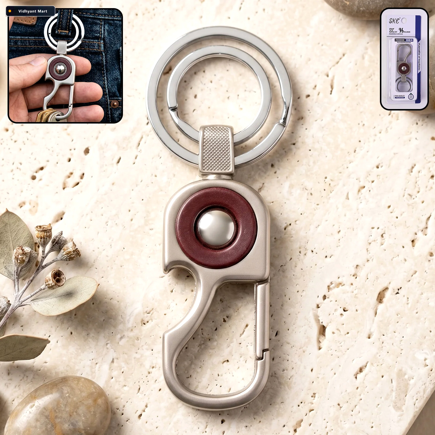 Vidhyant Mart Heavy Duty Metal Key Holder Secure Lock Carabiner 1