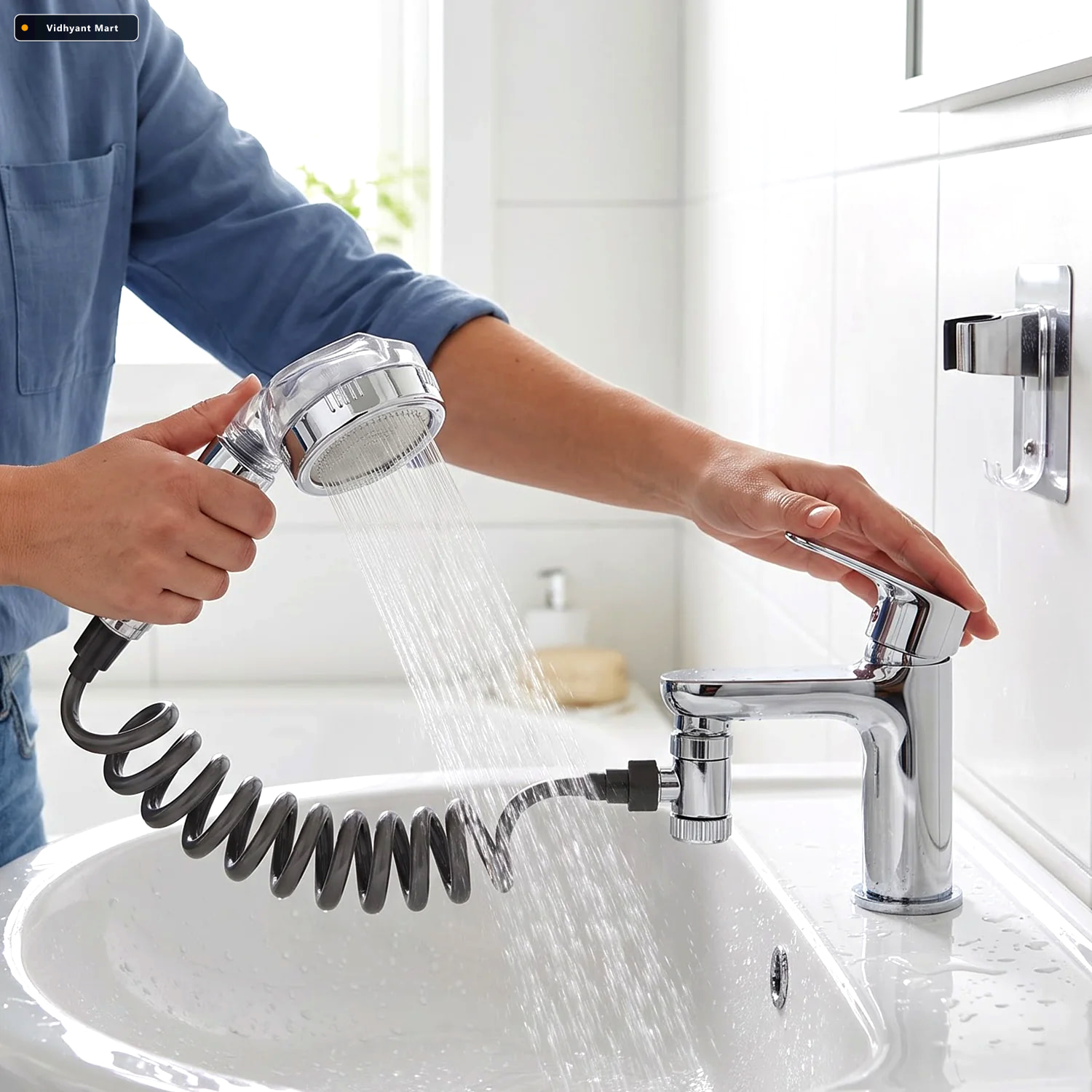 Vidhyant Mart High Pressure Handheld Shower Head Spray With Flex 2