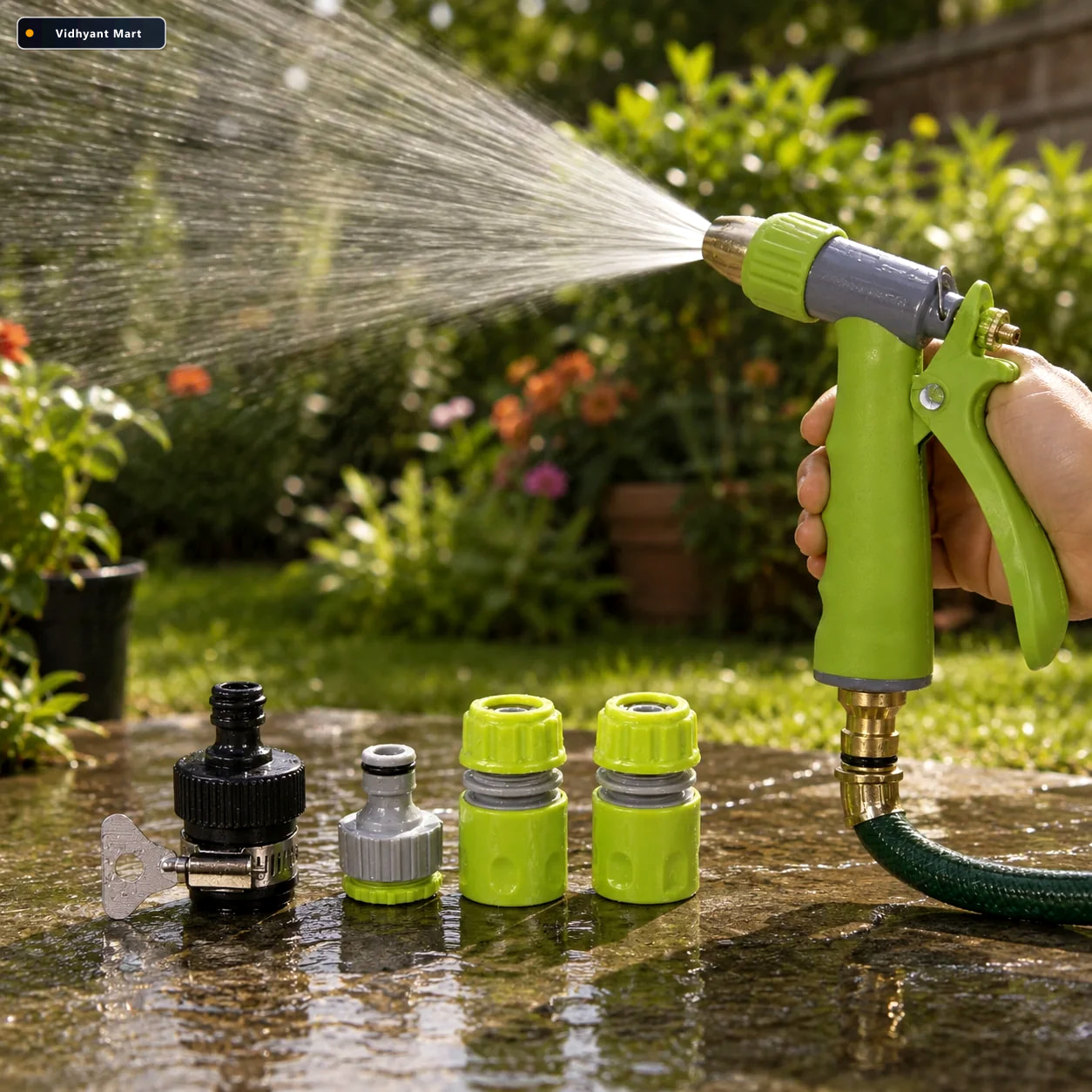 Vidhyant Mart High Pressure Water Spray Nozzle Zinc Alloy Grow G 1