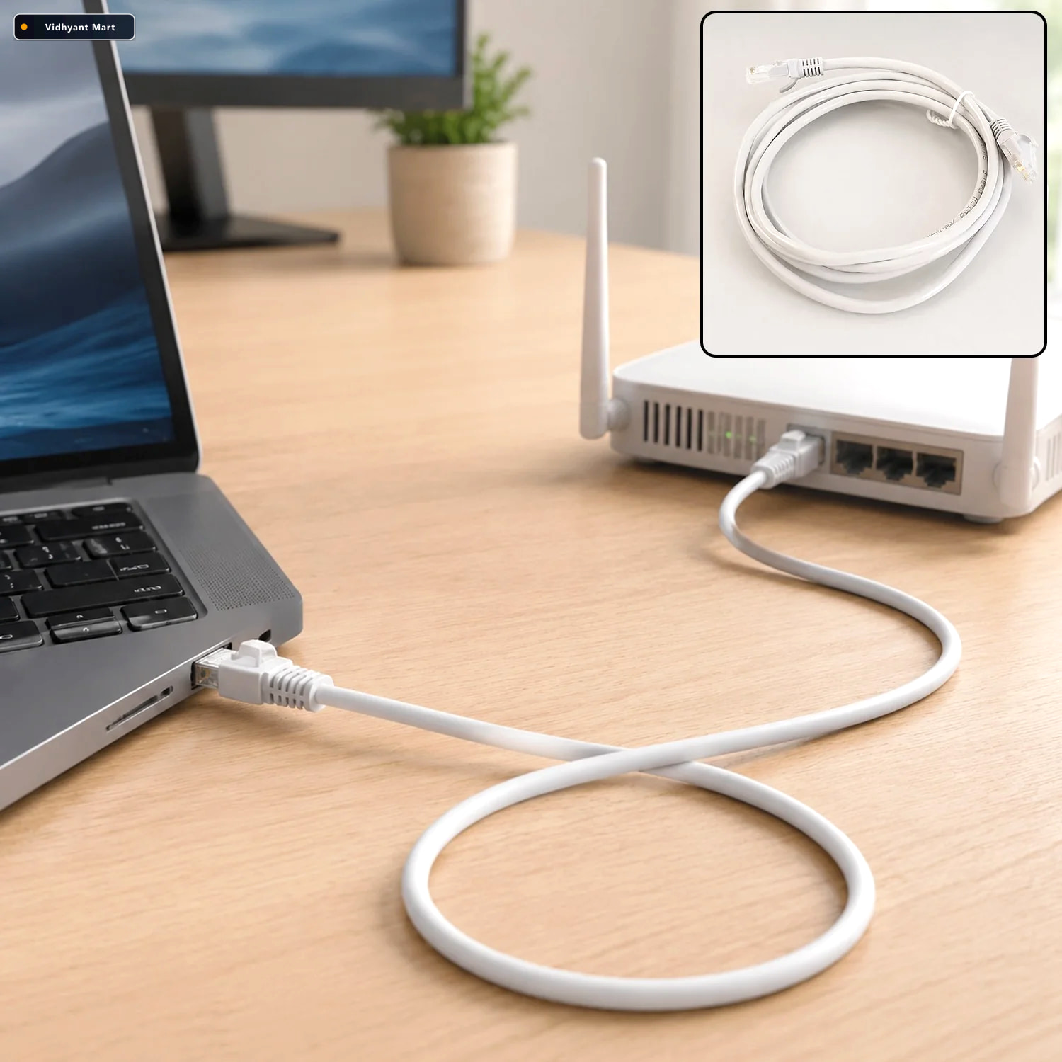Vidhyant Mart High Speed Lan Ethernet Cable 2 Meter Fast Connect 1