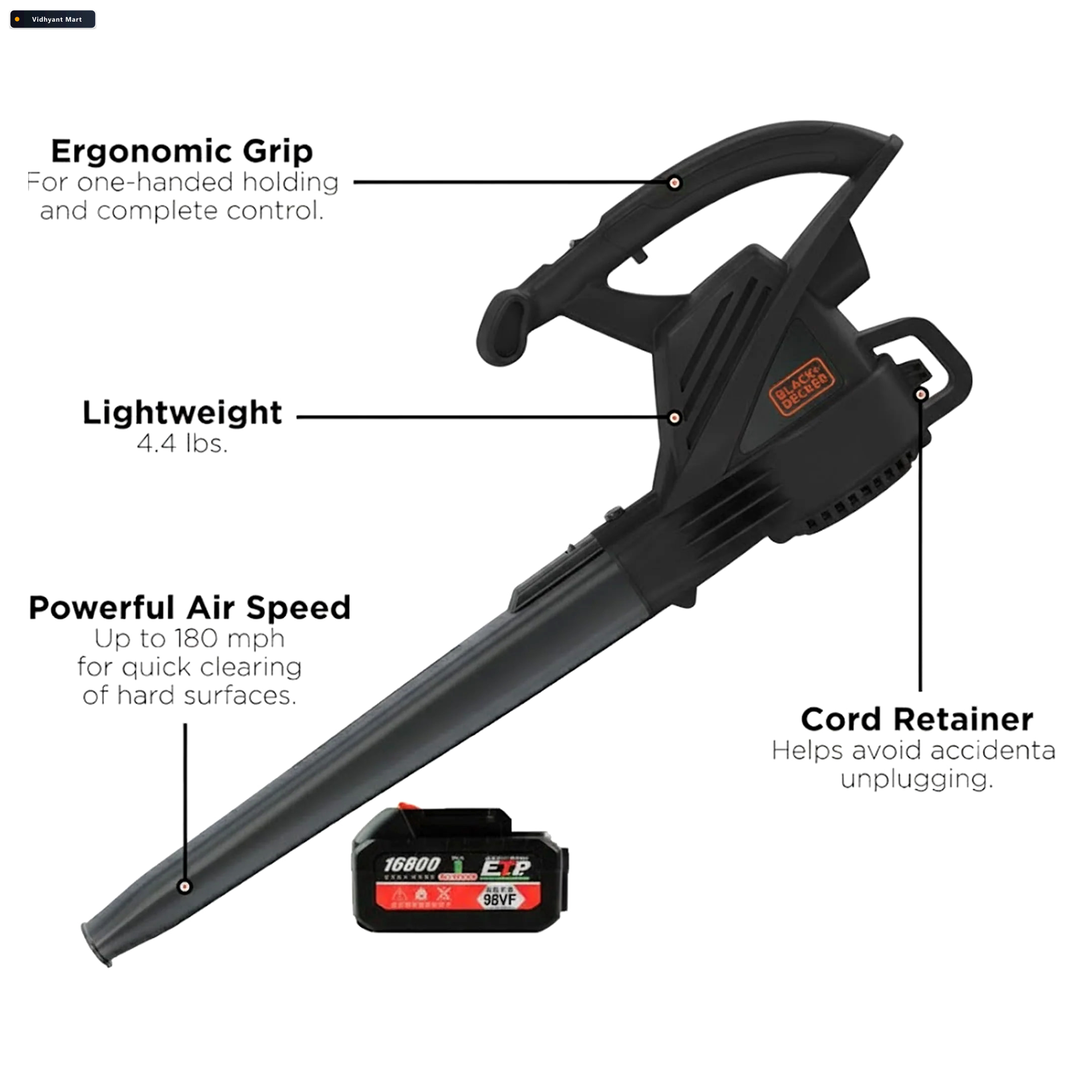 Vidhyant Mart Home Garden Air Blower Kit Dual Function With Coll 4