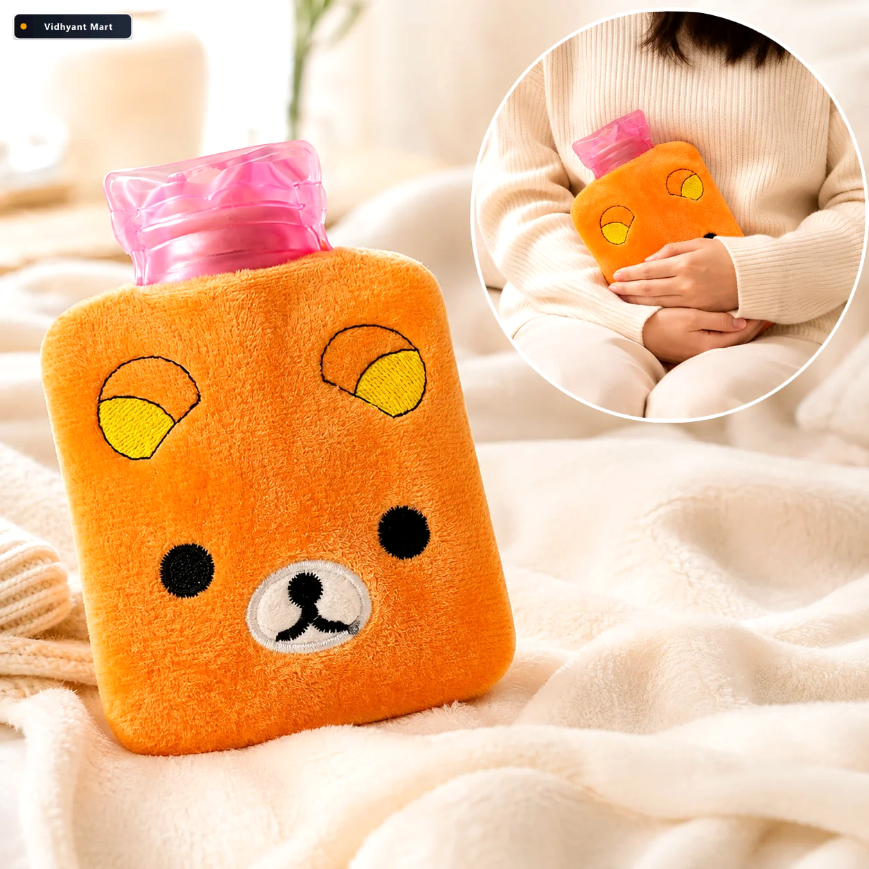 Vidhyant Mart Hot Water Bag For Pain Relief Soft Cover Portable 1