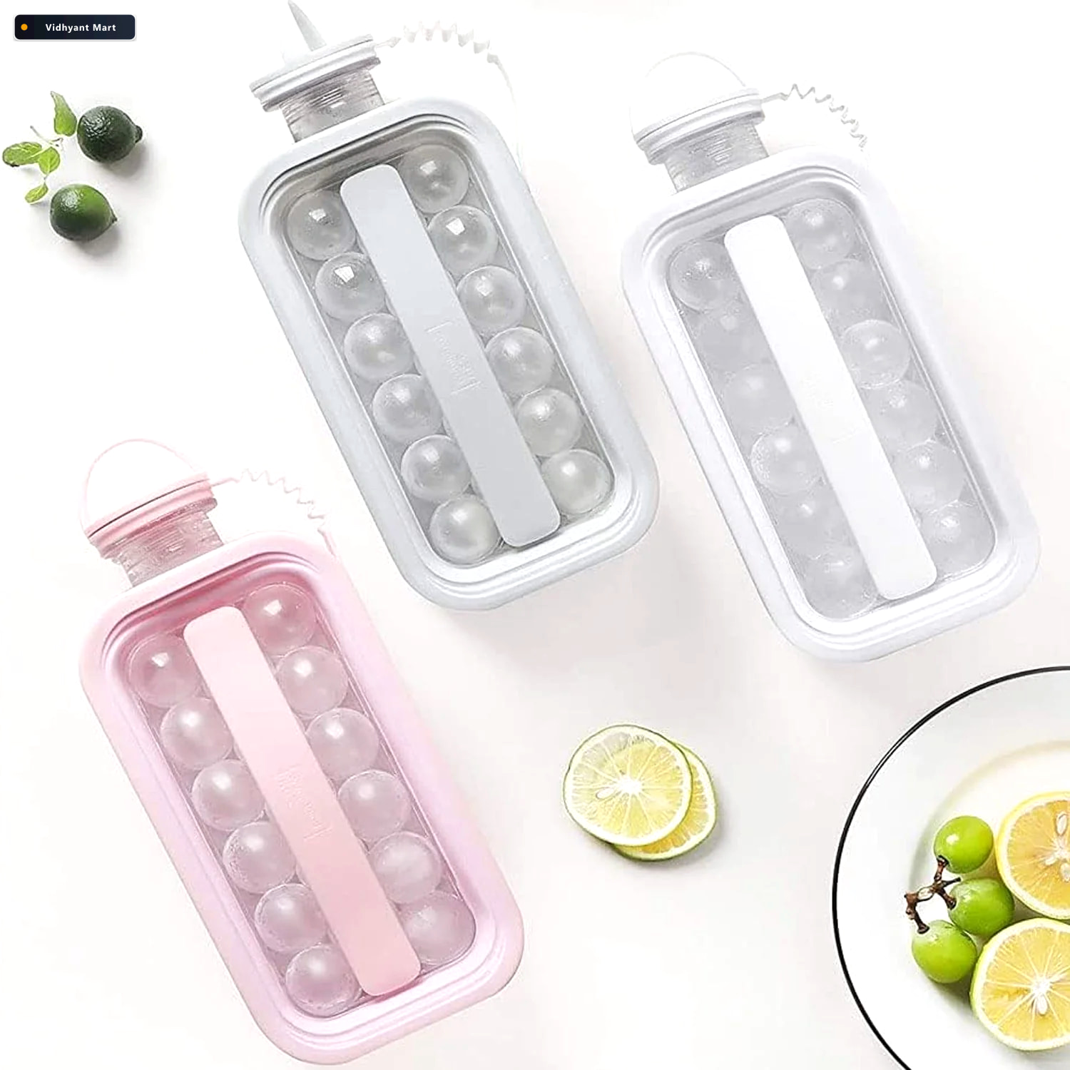 Vidhyant Mart Ice Ball Maker 2 In 1 Portable Tray With 17 Sphere 4