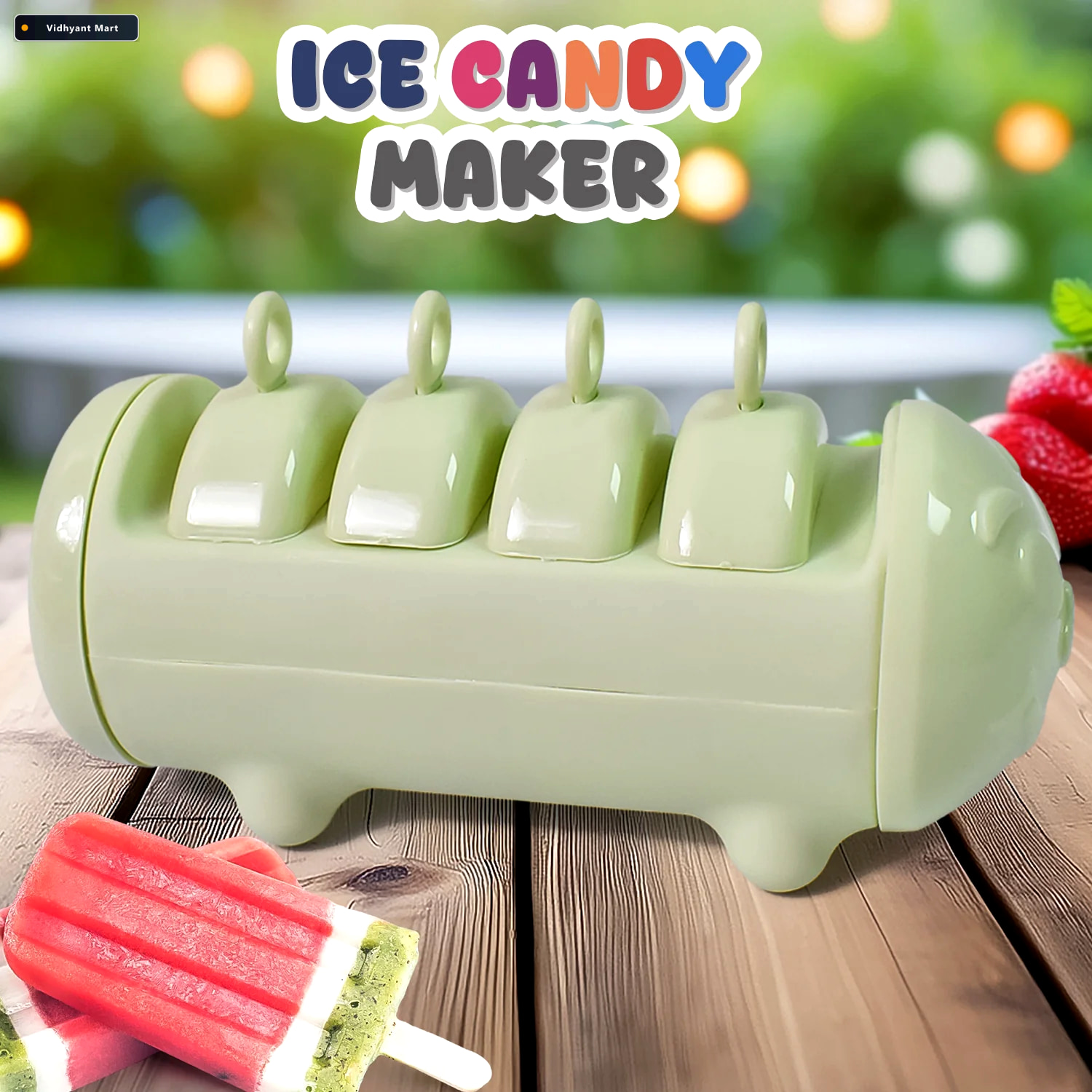 Vidhyant Mart Ice Candy Maker 4 Compartment Homemade Kulfi Mould 1