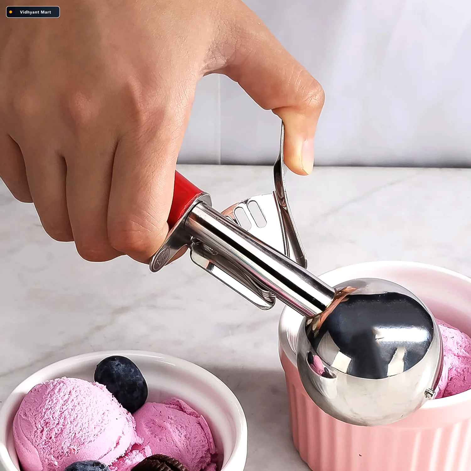 Vidhyant Mart Ice Cream Scoop 70 Ml Stainless Steel Head With Er 2