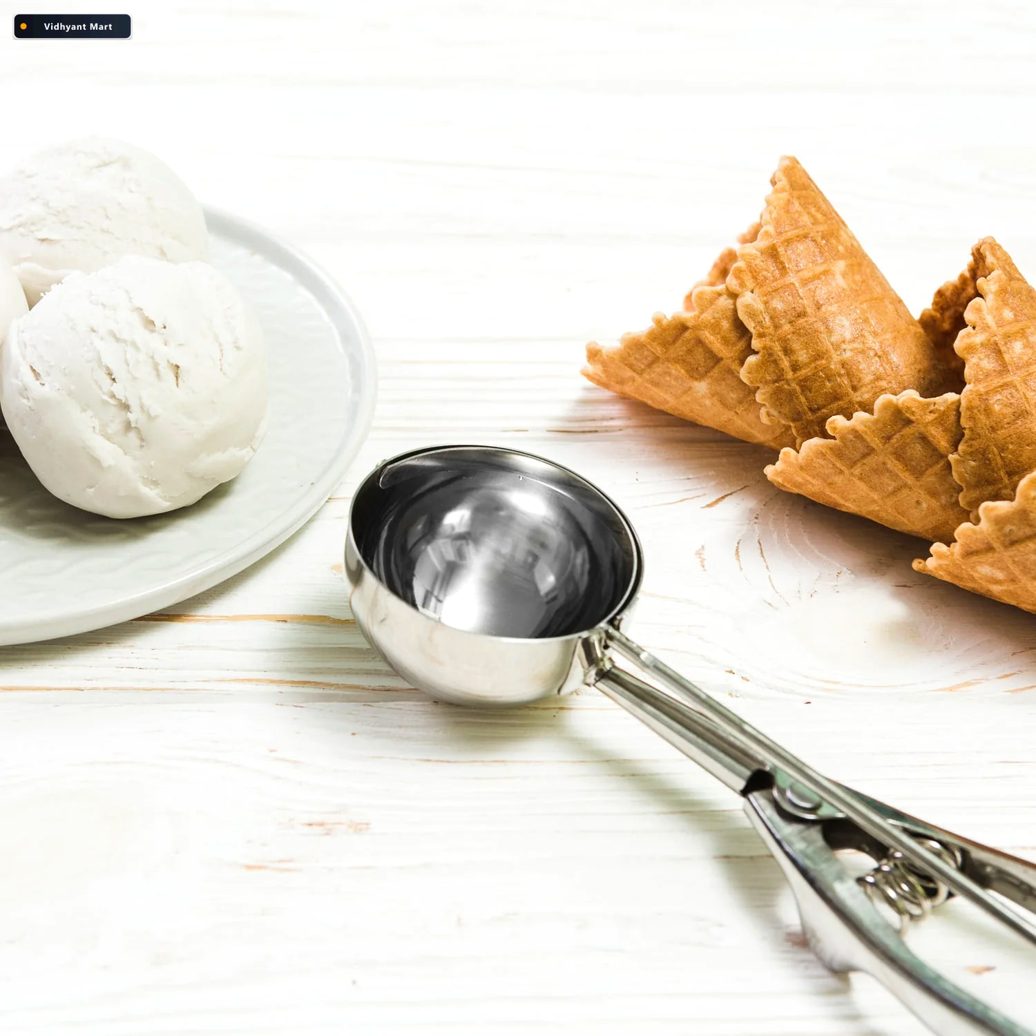 Vidhyant Mart Ice Cream Scoop Stainless Steel Easy Release Tool 4