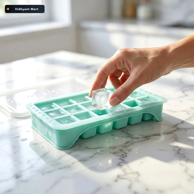 Vidhyant Mart Ice Cube Tray Leak Proof With 18 Grid Silicone Des 1