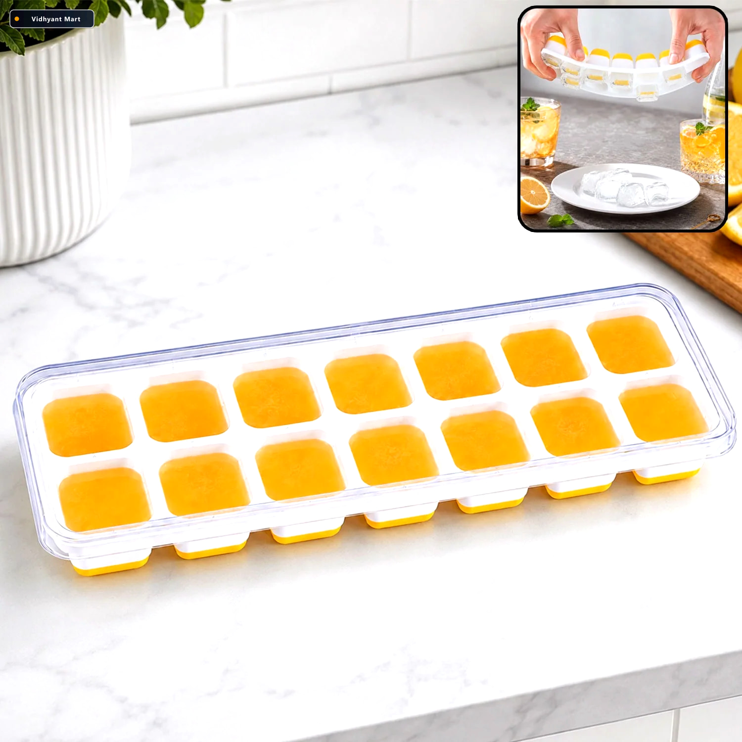 Vidhyant Mart Ice Cube Tray With Spill Proof Lid Effortless Ice 1