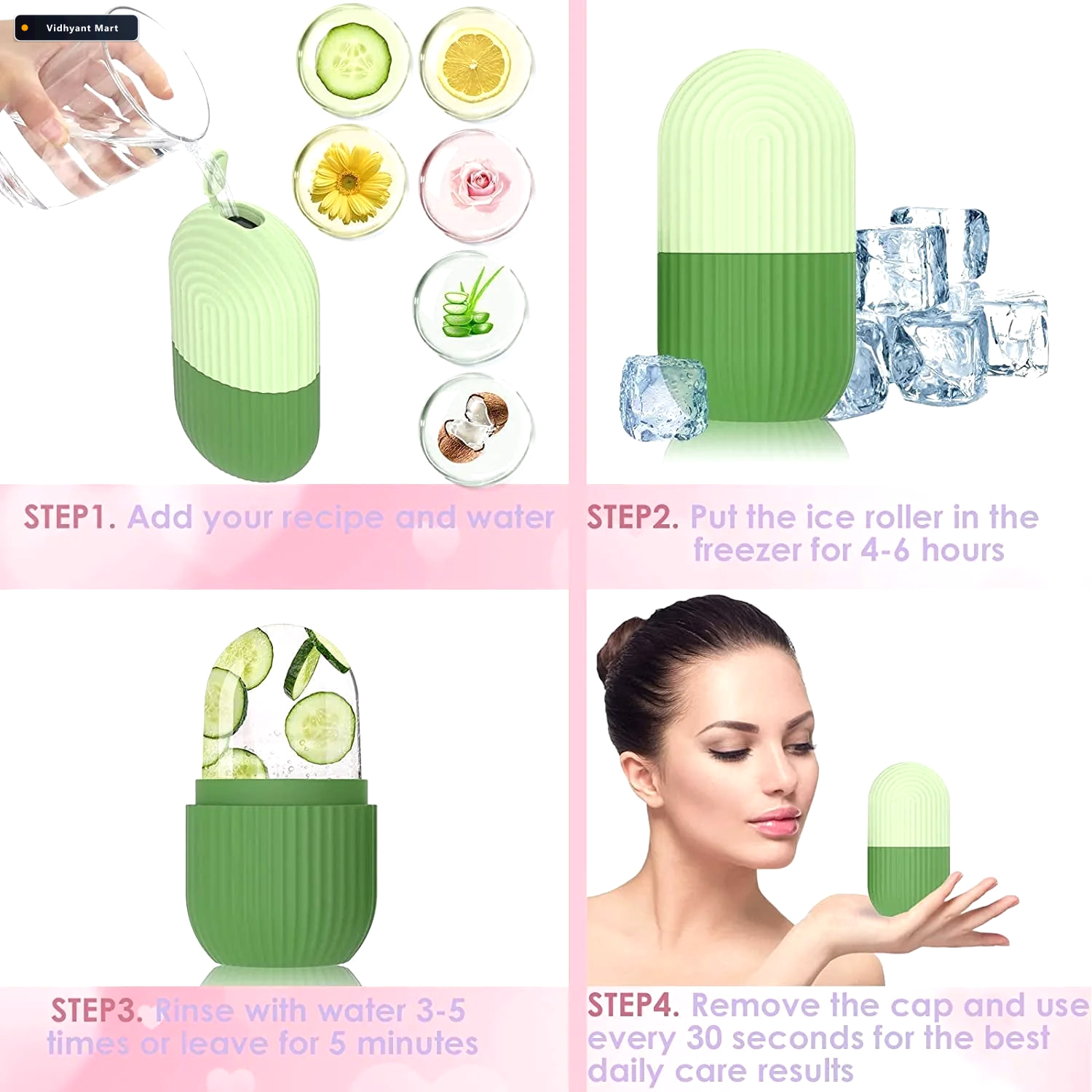 Vidhyant Mart Ice Roller For Face Reusable Facial Massager Eye R 1