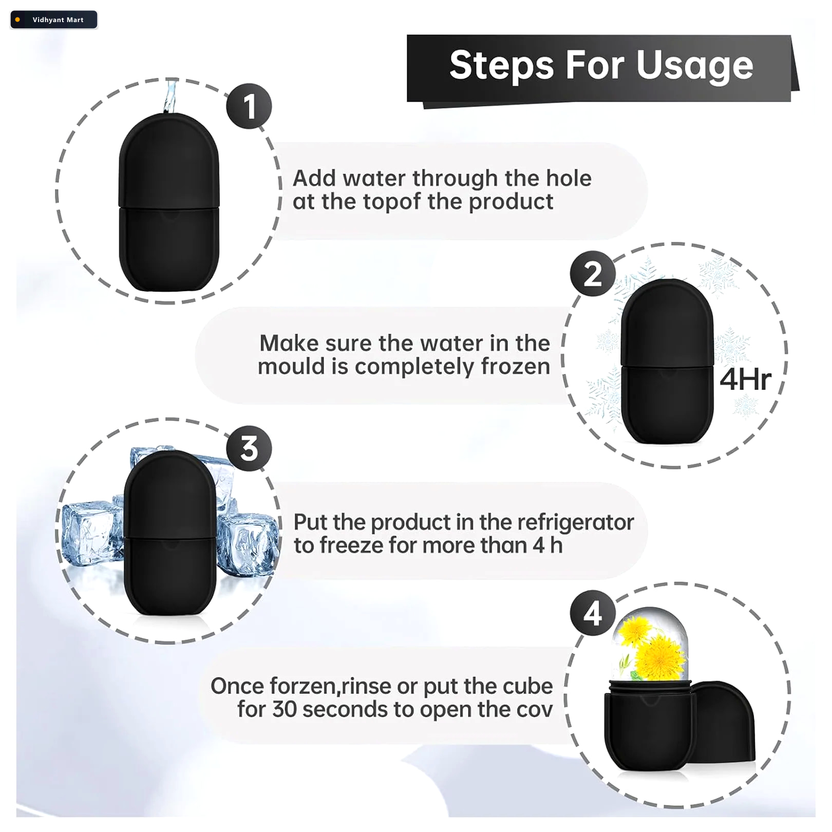 Vidhyant Mart Ice Roller For Face Reusable Facial Massager Eye R 5