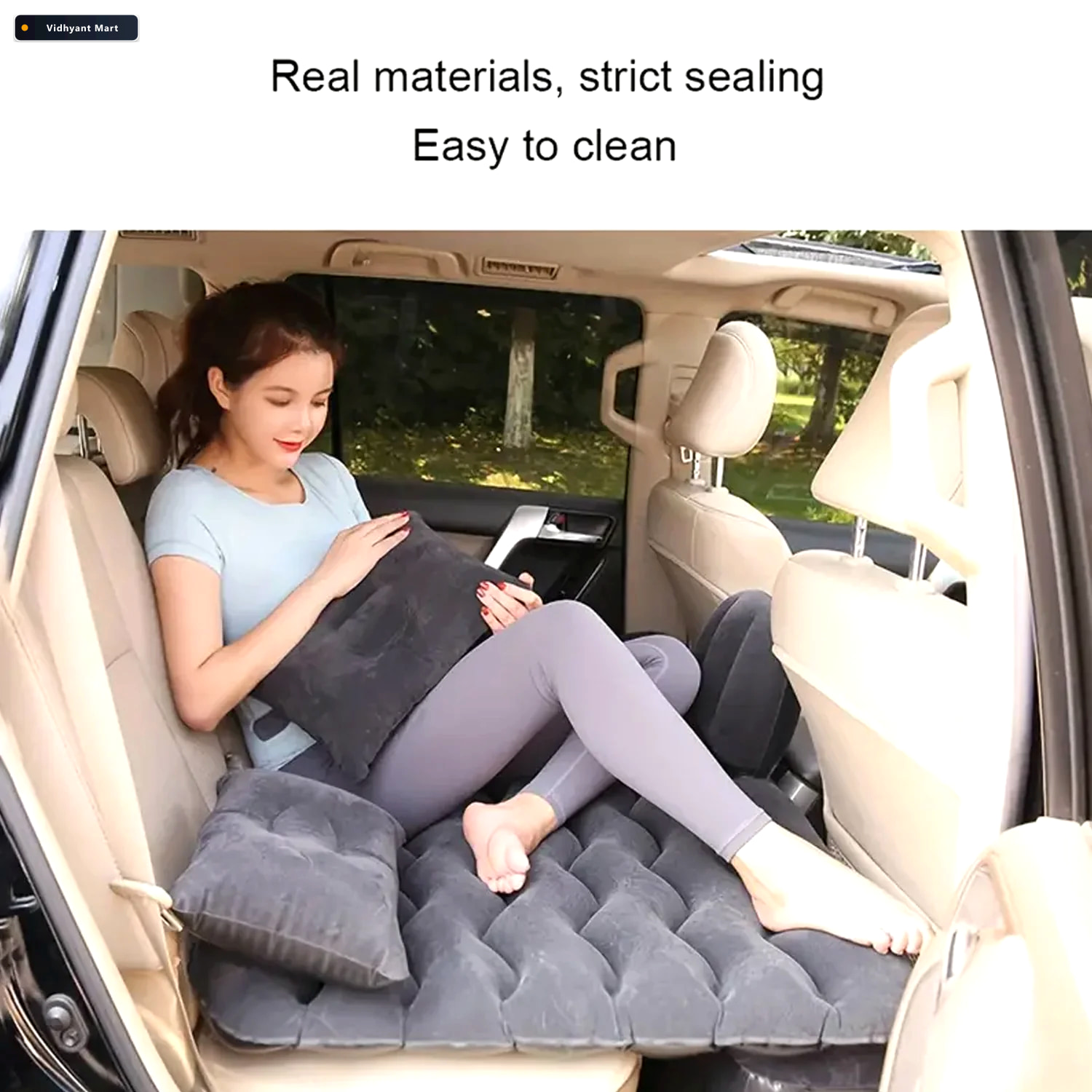 Vidhyant Mart Inflatable Car Backseat Air Mattress Portable Comf 3