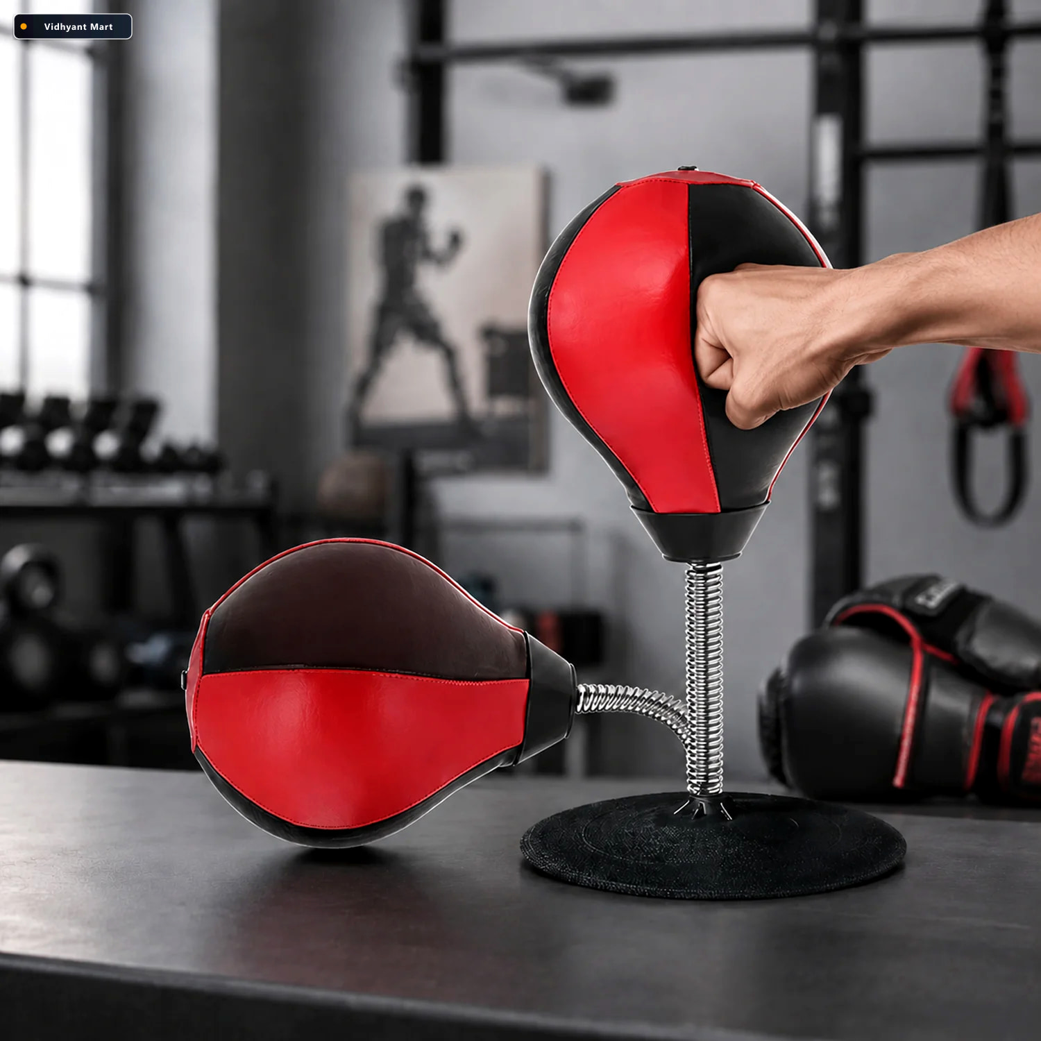 Vidhyant Mart Inflatable Desktop Punching Bag Stress Relief Refl 2