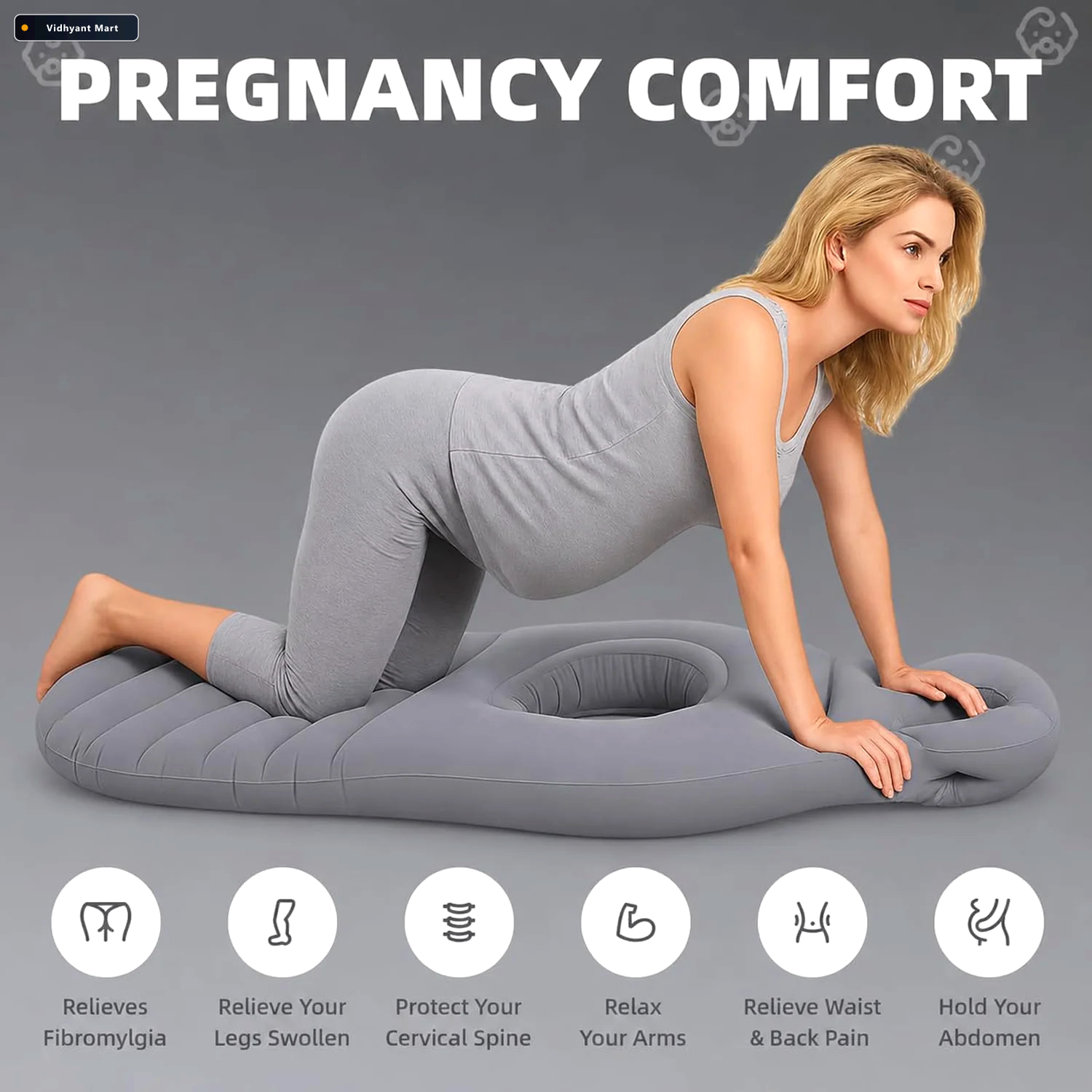 Vidhyant Mart Inflatable Pregnancy Pillow Maternity Support Mat 2