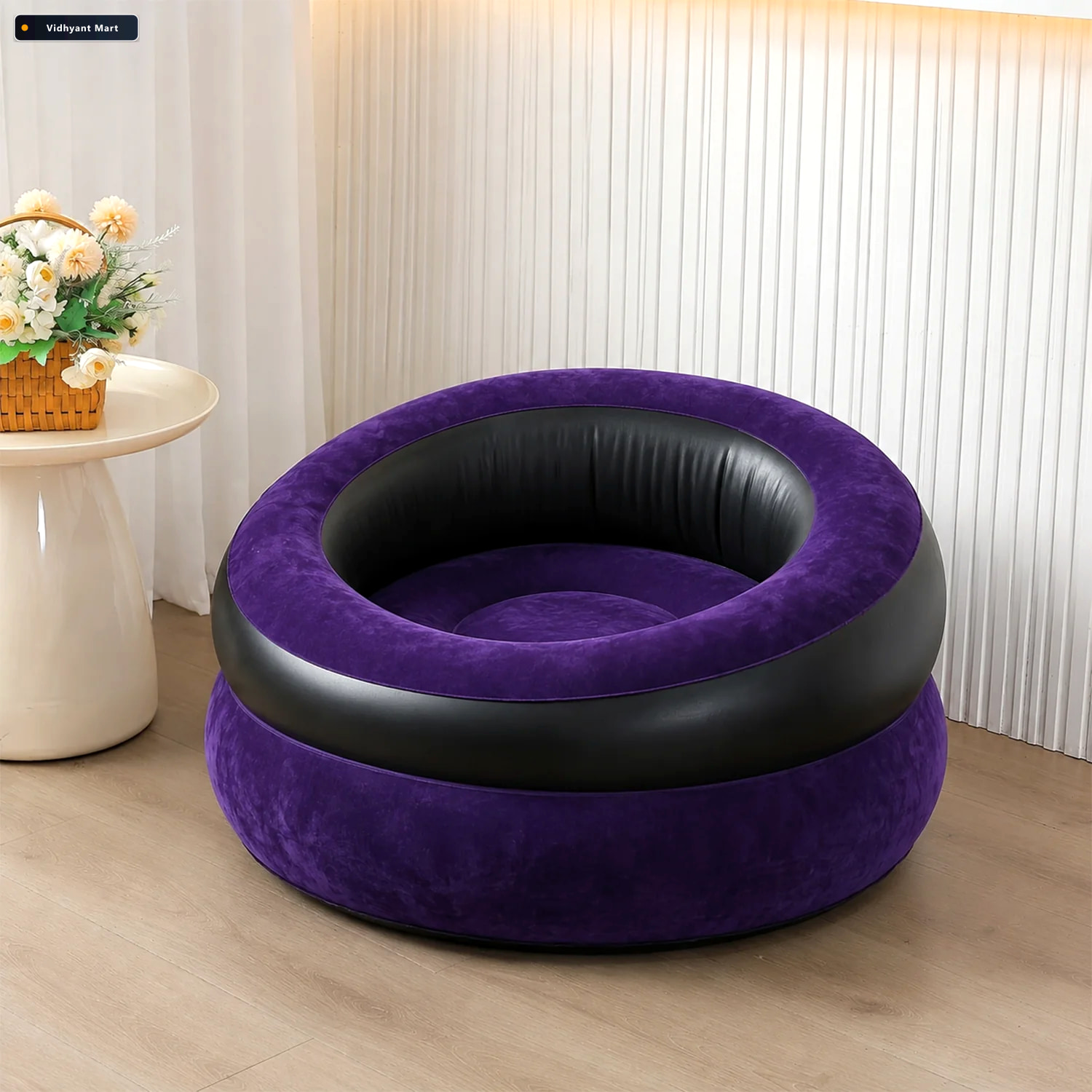 Vidhyant Mart Inflatable Sofa Bed Chair With Foot Pump For Indoo 2