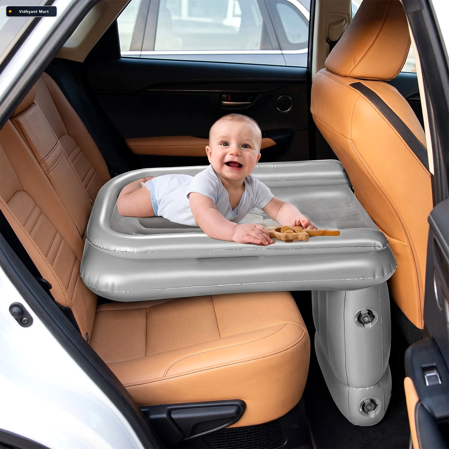Vidhyant Mart Inflatable Travel Air Bed Mattress For Car Back Se 4