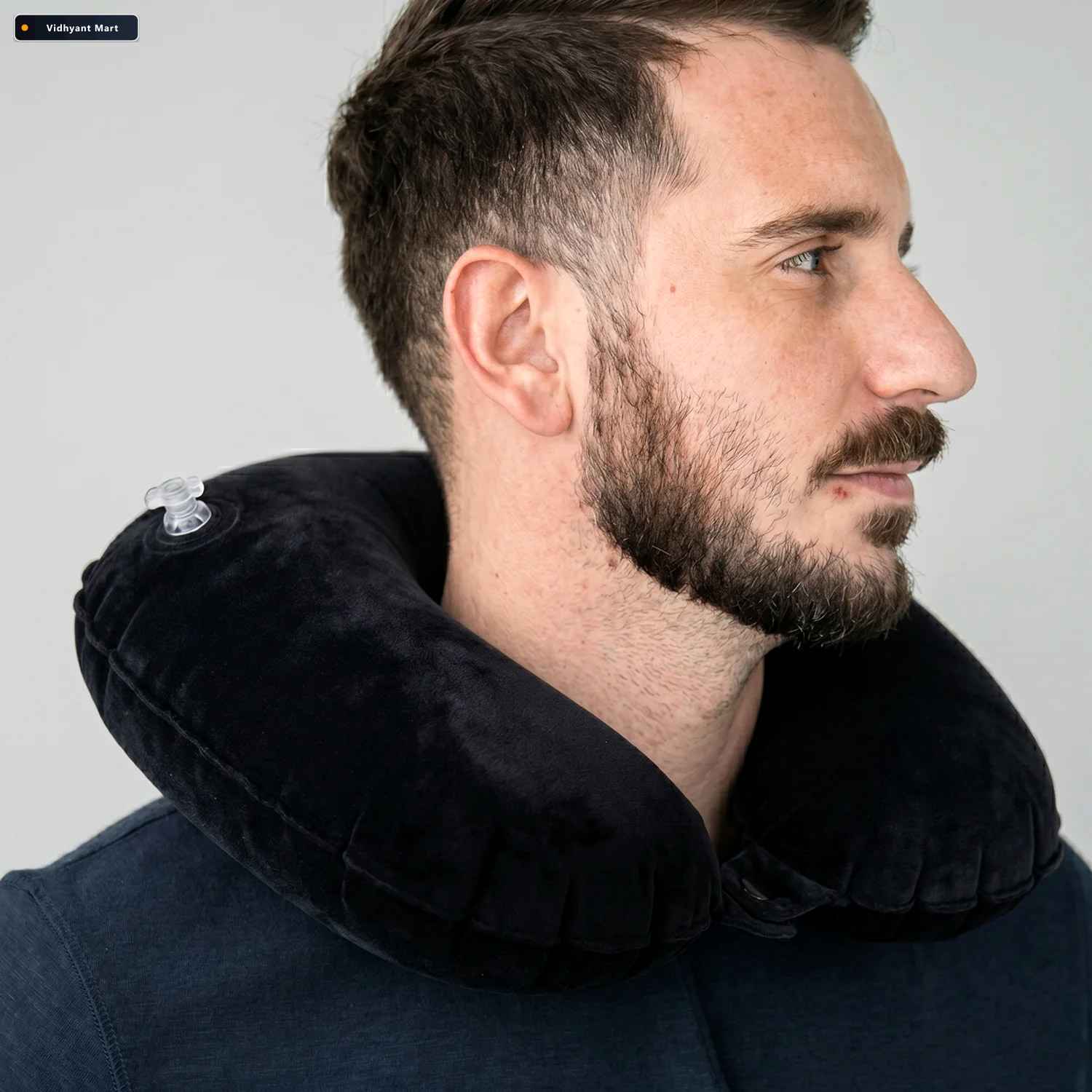 Vidhyant Mart Inflatable Travel Neck Pillow Soft Portable Self I 2