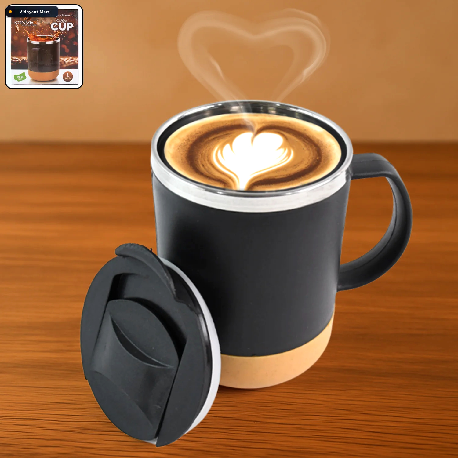 Vidhyant Mart Insulated Coffee Mug 350ml Spill Proof Long Lastin 1
