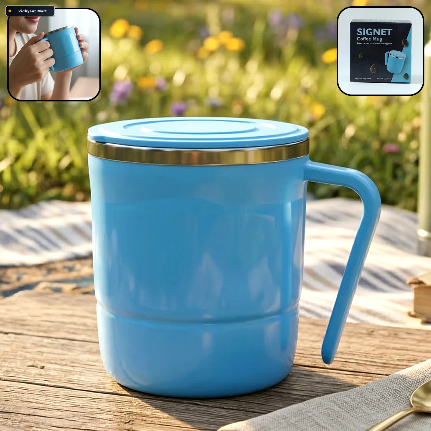 Vidhyant Mart Insulated Coffee Mug Stainless Steel Leakproof Hyd 1