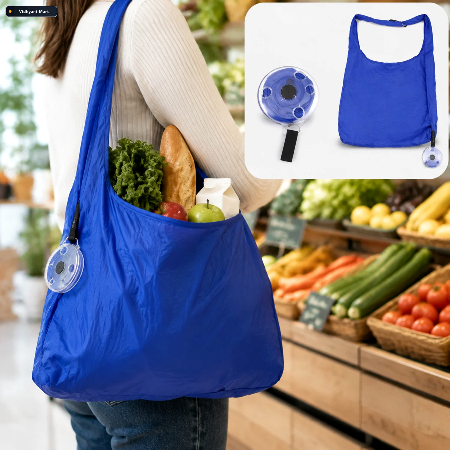 Vidhyant Mart Insulated Grocery Bag Foldable Washable Reusable G 1
