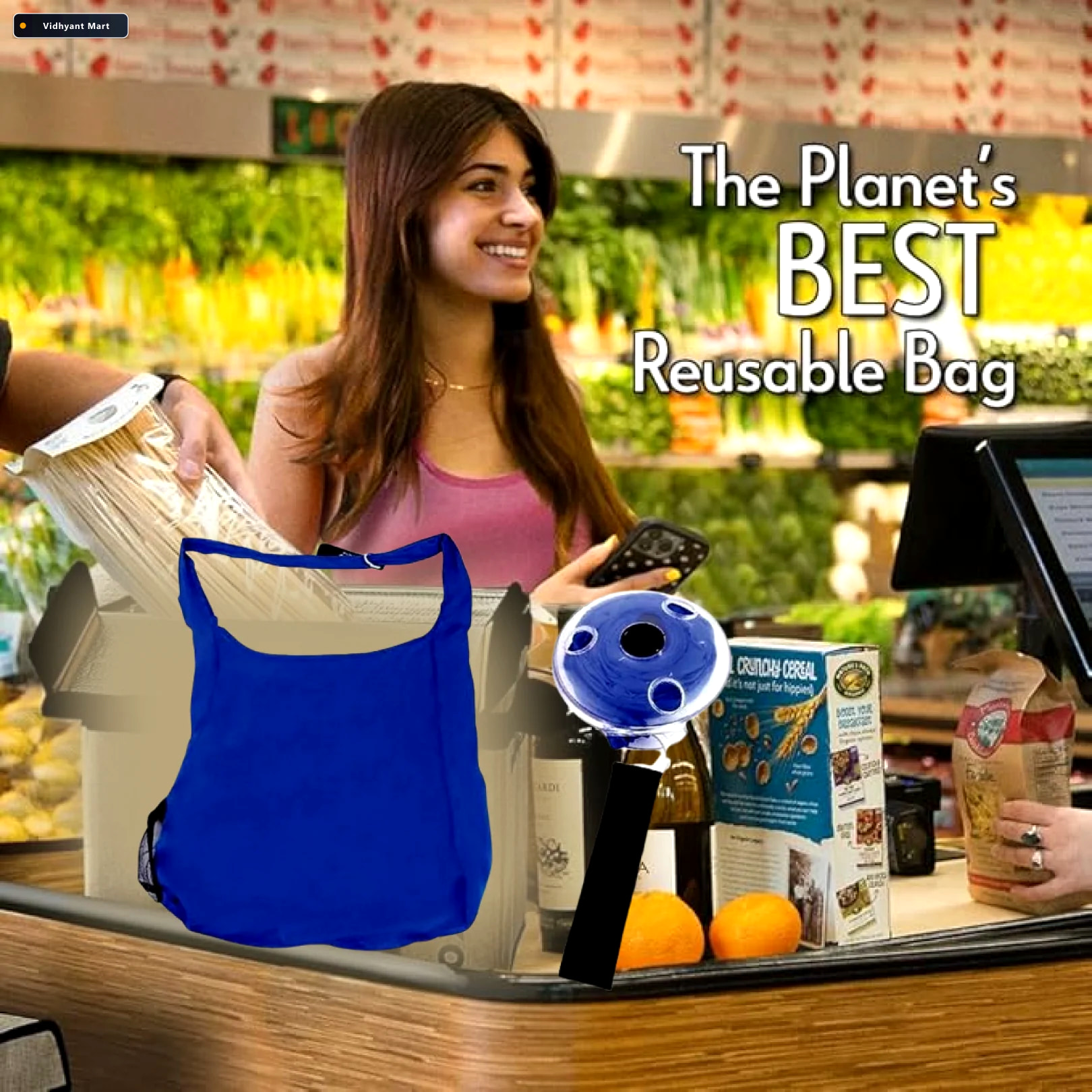 Vidhyant Mart Insulated Grocery Bag Foldable Washable Reusable G 4