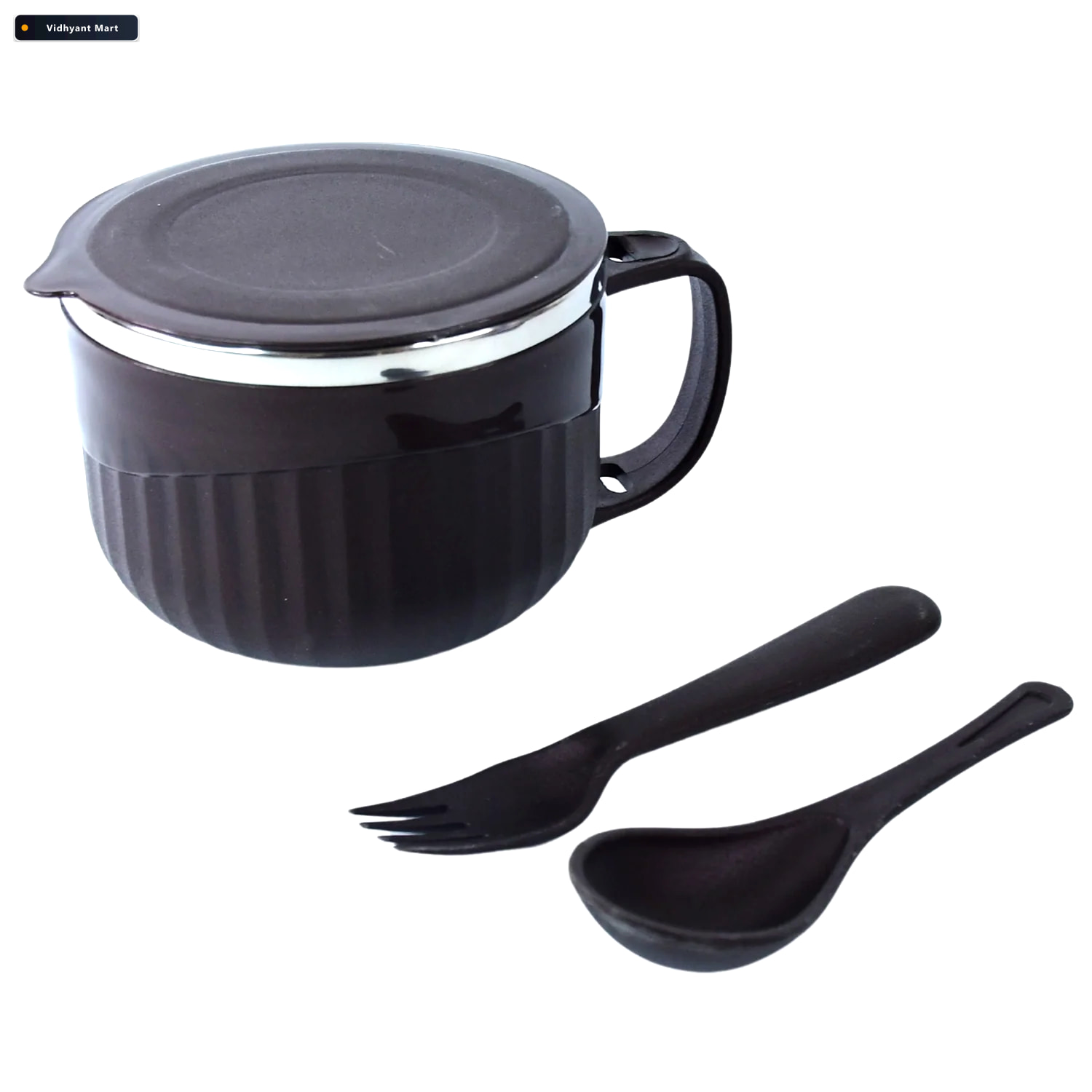 Vidhyant Mart Insulated Lunch Bowl 650ml Leak Proof With Cutlery 4