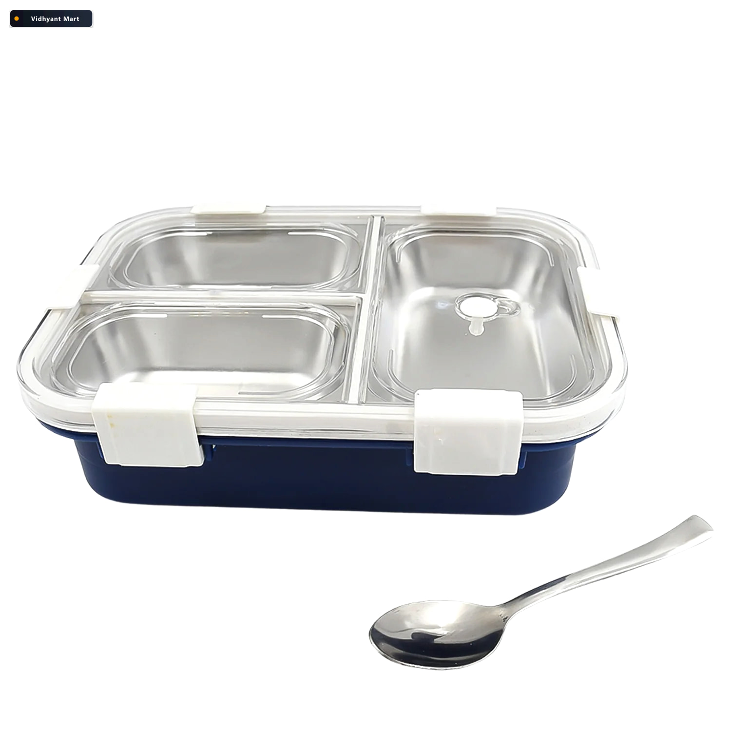 Vidhyant Mart Insulated Lunch Box 3 Compartment Stainless Steel 4