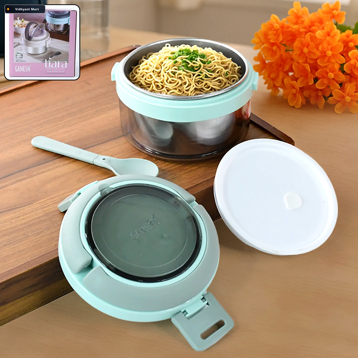 Vidhyant Mart Insulated Lunch Box 400ml Leakproof Stainless Stee 1