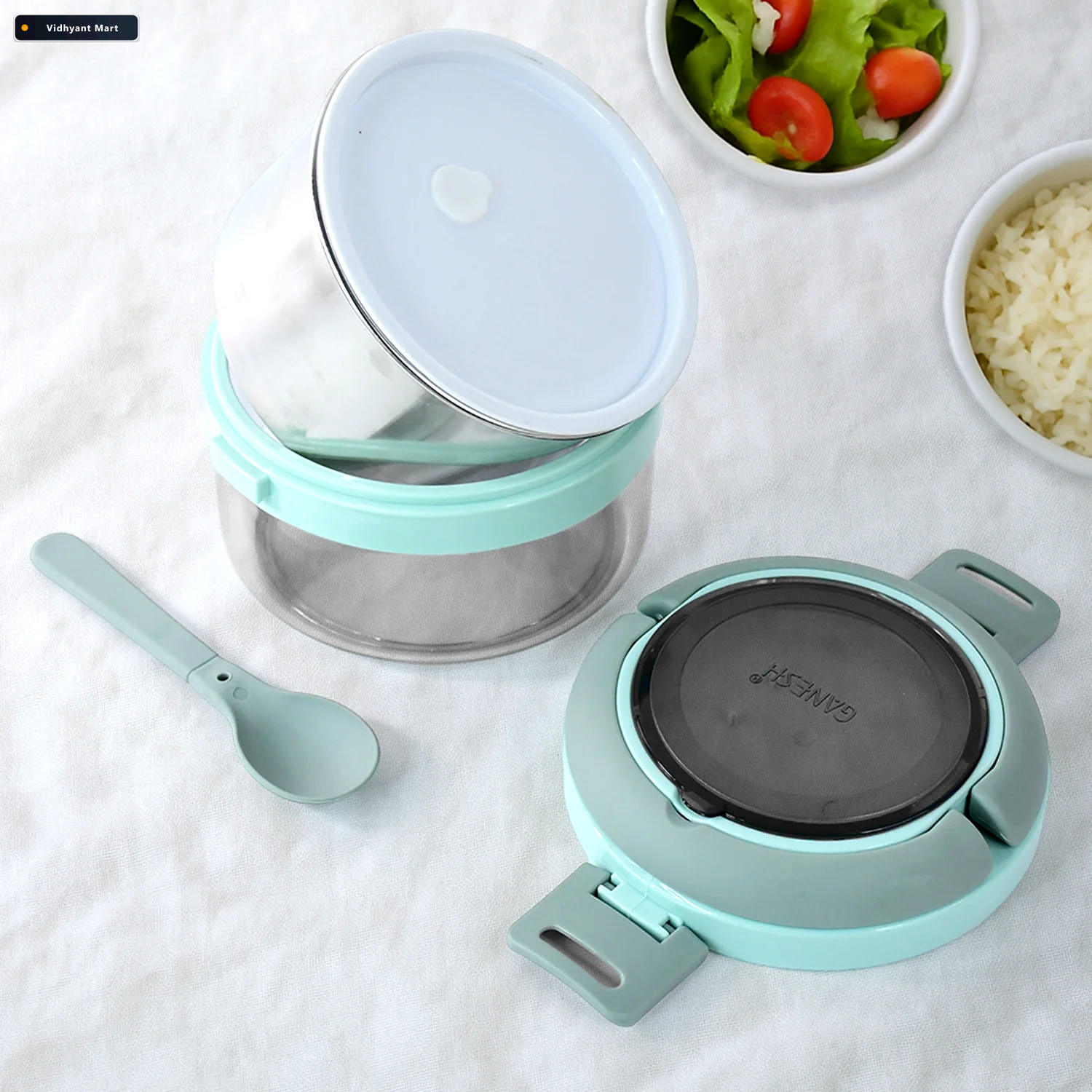 Vidhyant Mart Insulated Lunch Box 400ml Leakproof Stainless Stee 3