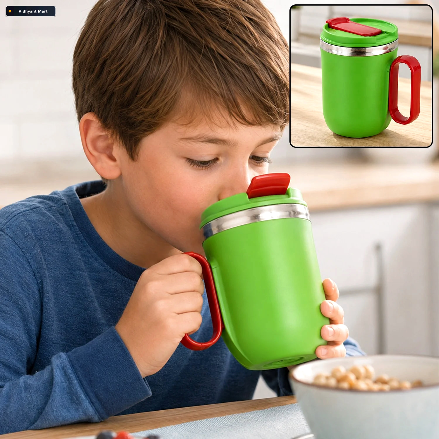 Vidhyant Mart Insulated Mug 400 Ml Spill Resistant Panda Design 1
