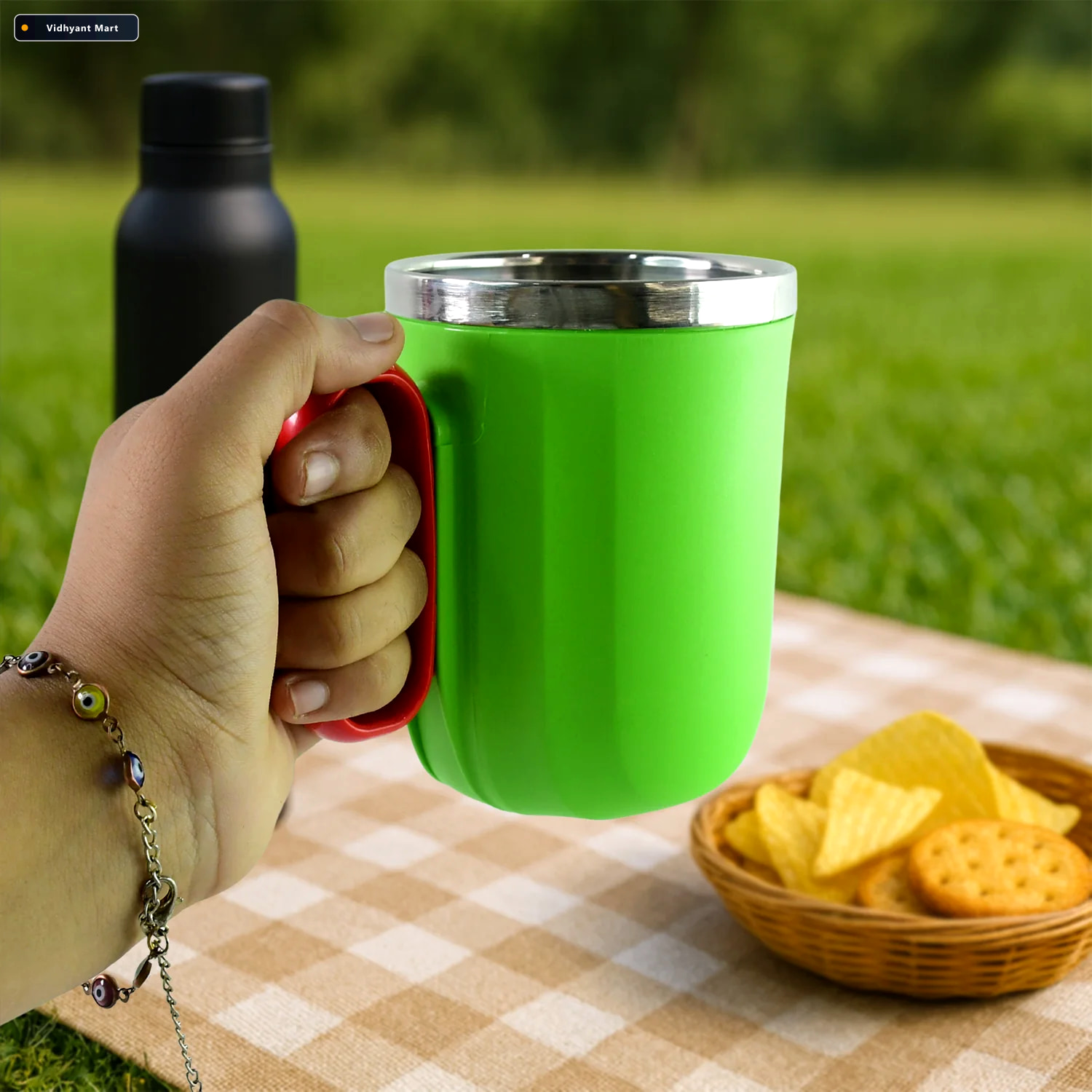 Vidhyant Mart Insulated Mug 400 Ml Spill Resistant Panda Design 3