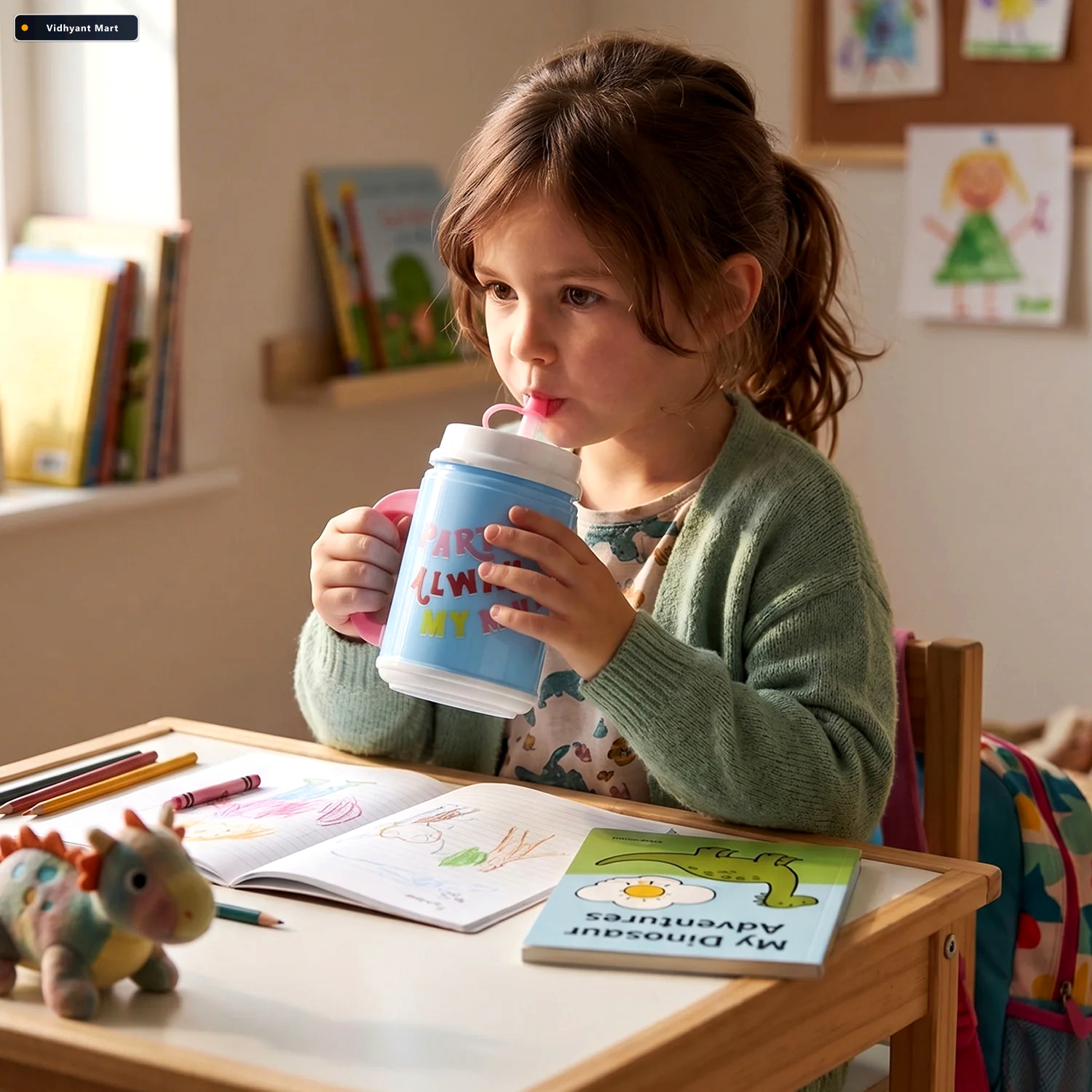Vidhyant Mart Insulated Mug With Straw 709 Ml Leak Resistant Bot 2