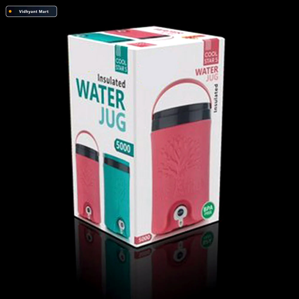 Vidhyant Mart Insulated Water Jug 4300 Ml Sturdy Handle Tap Nekz 4