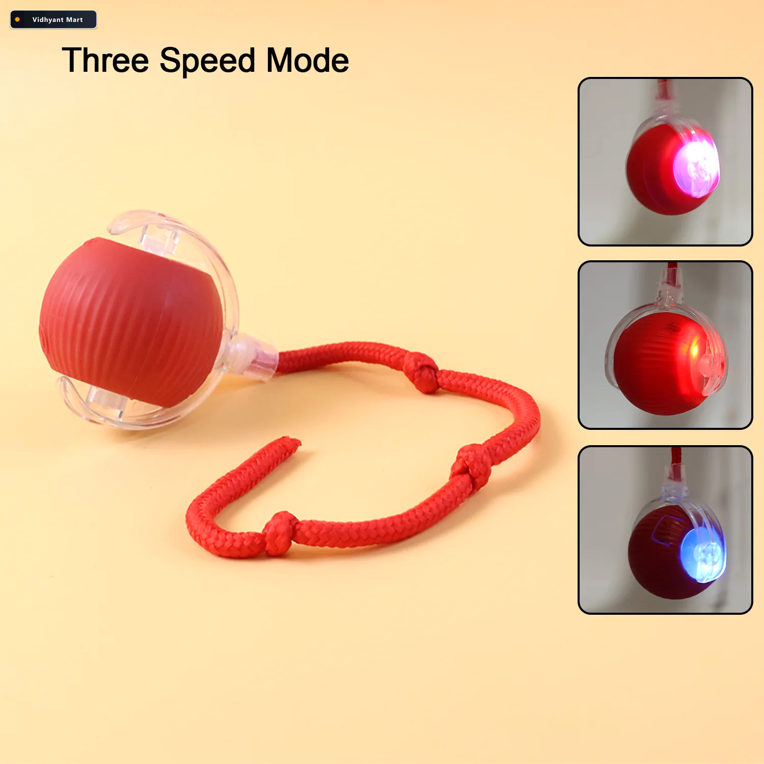 Vidhyant Mart Interactive Cat Toy Ball Led Light Detachable Tail 3