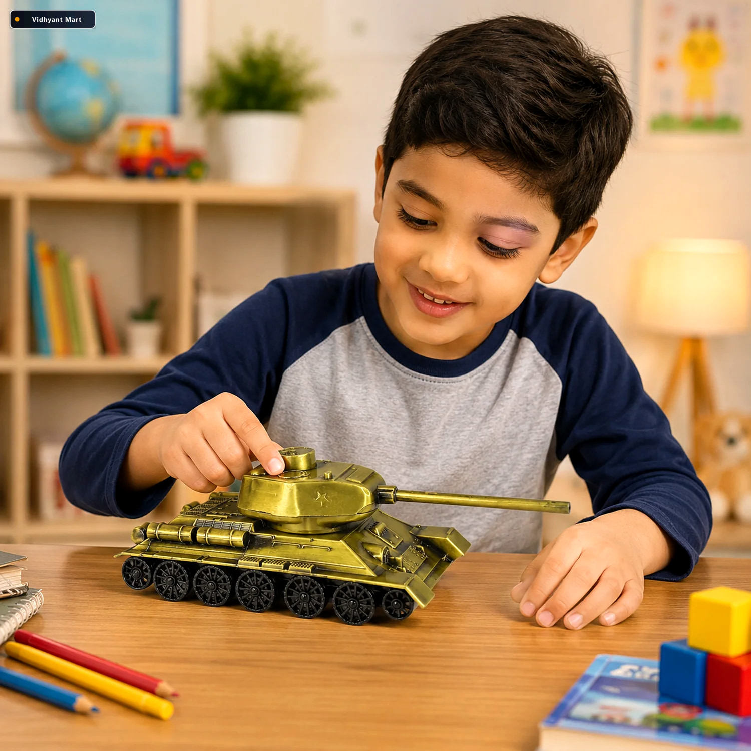 Vidhyant Mart Iron Art Tank Model Retro Vintage Desktop Decorati 1