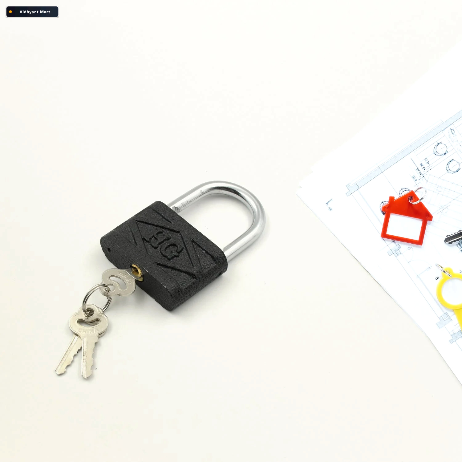 Vidhyant Mart Iron Padlock Waterproof Anti Theft Brass Core Safe 2