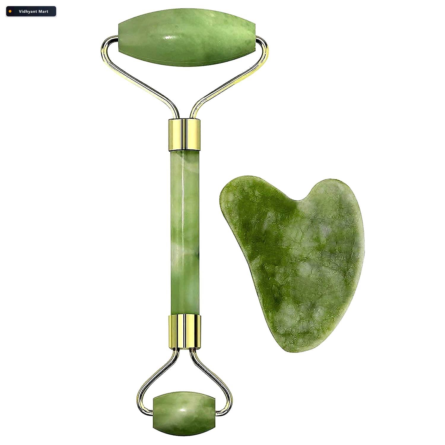Vidhyant Mart Jade Face Roller Gua Sha Set Skin Care Relaxation 4