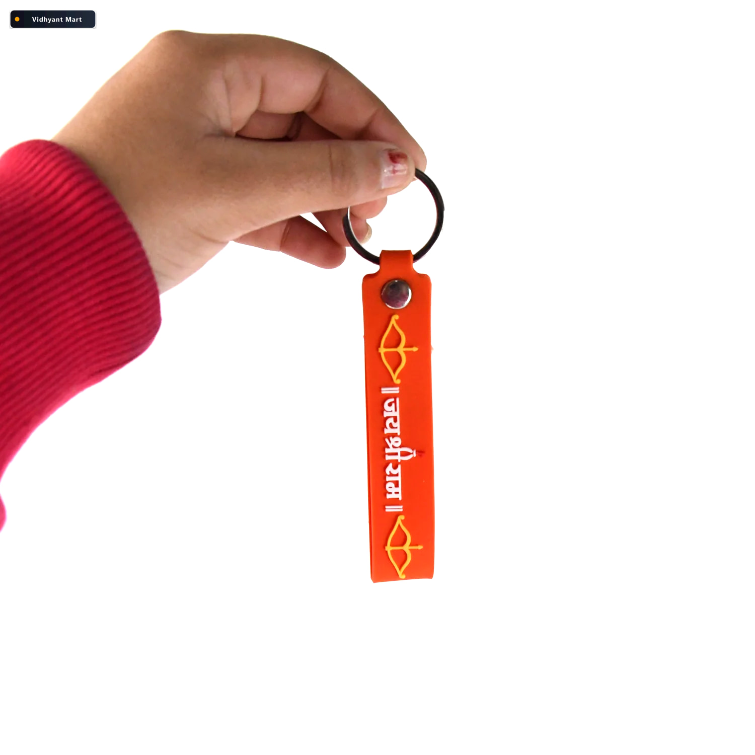 Vidhyant Mart Jai Shree Ram Keychain Durable Silicone With Metal 2