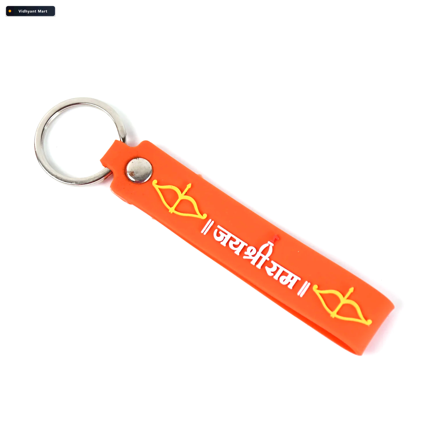 Vidhyant Mart Jai Shree Ram Keychain Durable Silicone With Metal 4