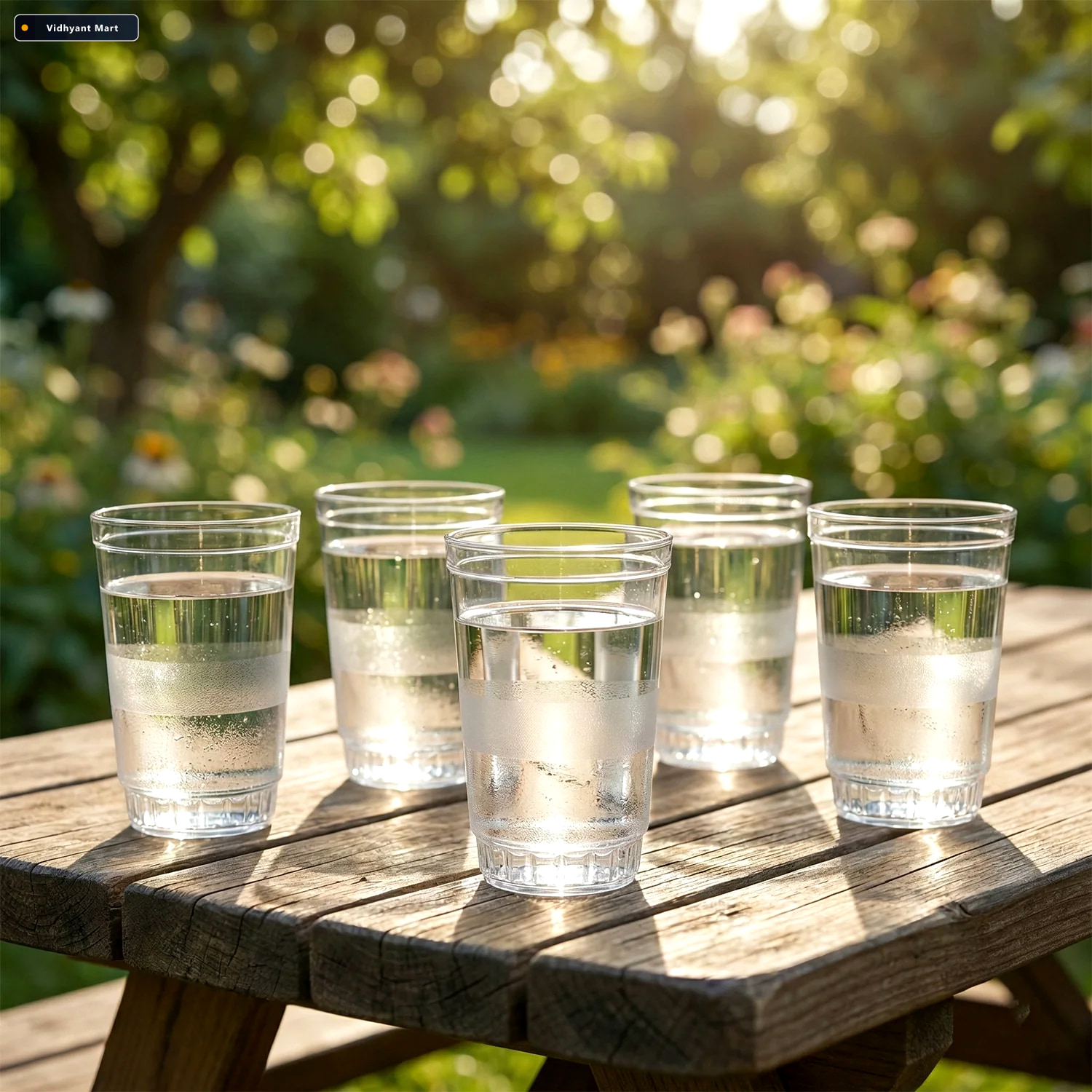 Vidhyant Mart Janta Drinking Glass Set 6 Pc With Frosted Grip 30 3
