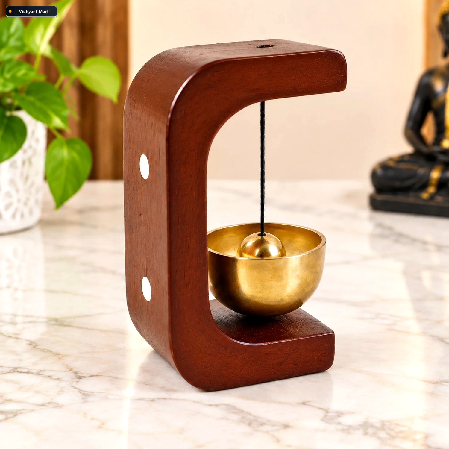 Vidhyant Mart Japanese Style Zen Bell Premium Desktop Meditation 1