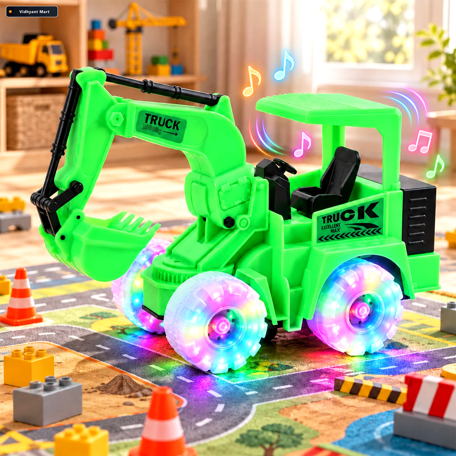 Vidhyant Mart Jcb Musical Excavator Truck Toy With Rgb Led Light 1