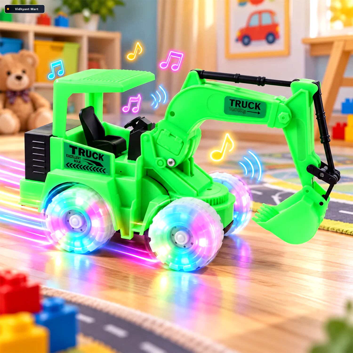 Vidhyant Mart Jcb Musical Excavator Truck Toy With Rgb Led Light 3