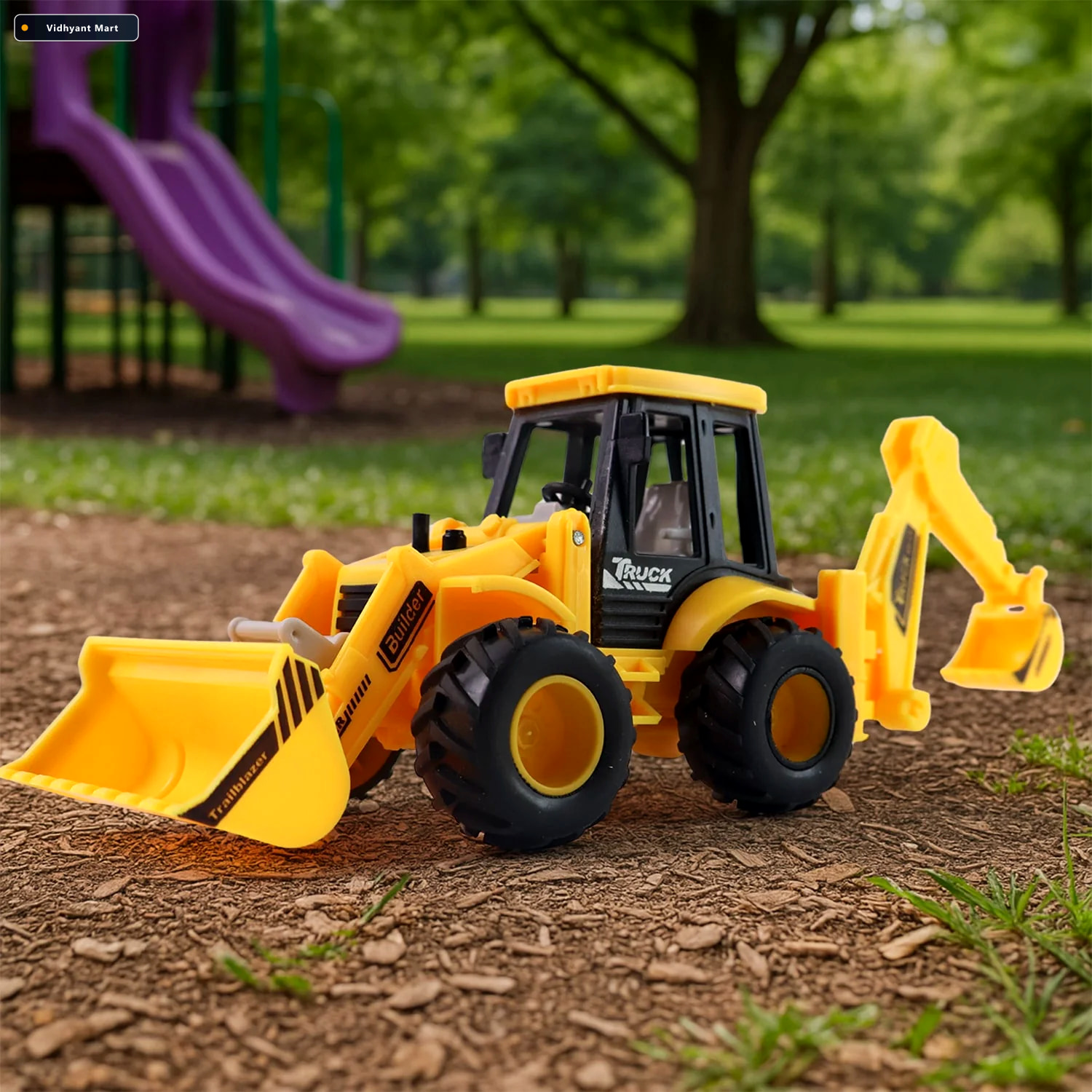Vidhyant Mart Jcb Style Backhoe Loader Toy Friction Powered Fun 1
