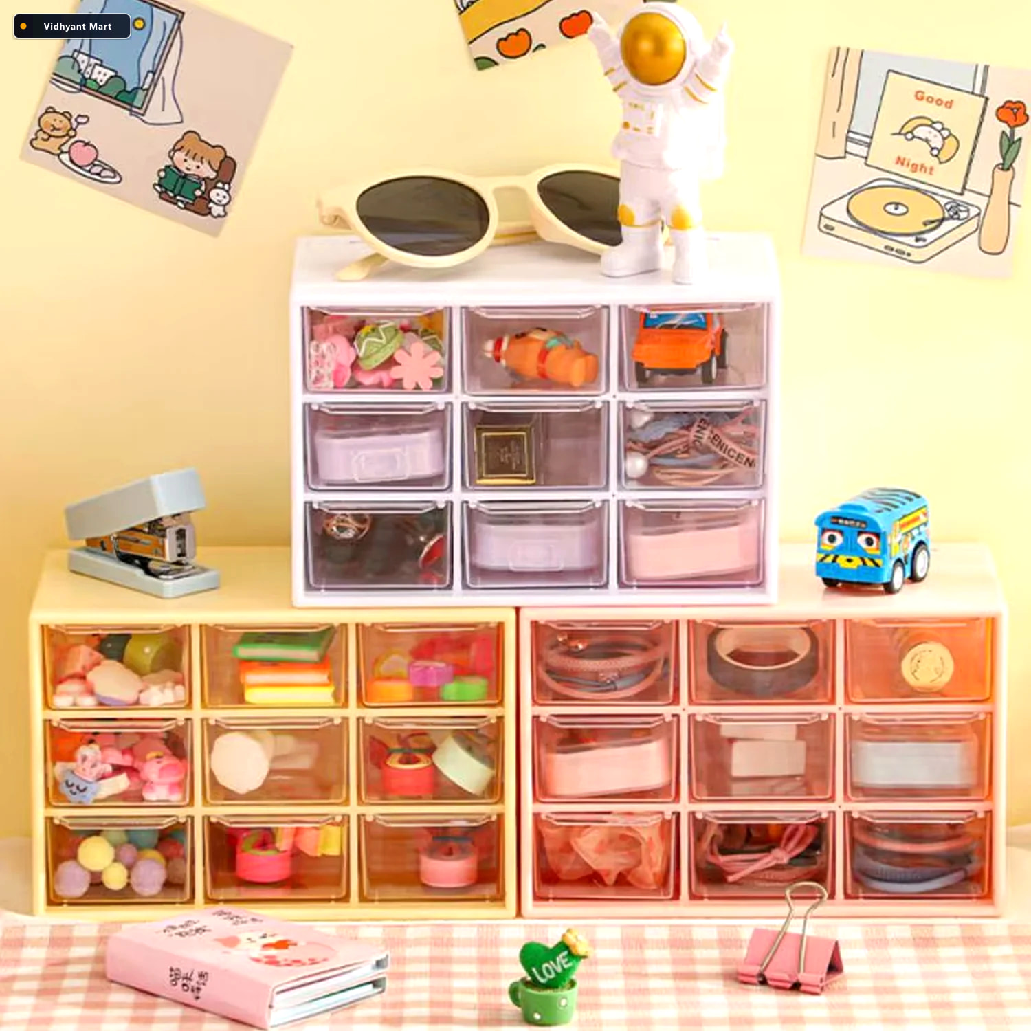 Vidhyant Mart Jewellery Drawer Organizer Compact 9 Compartment P 3