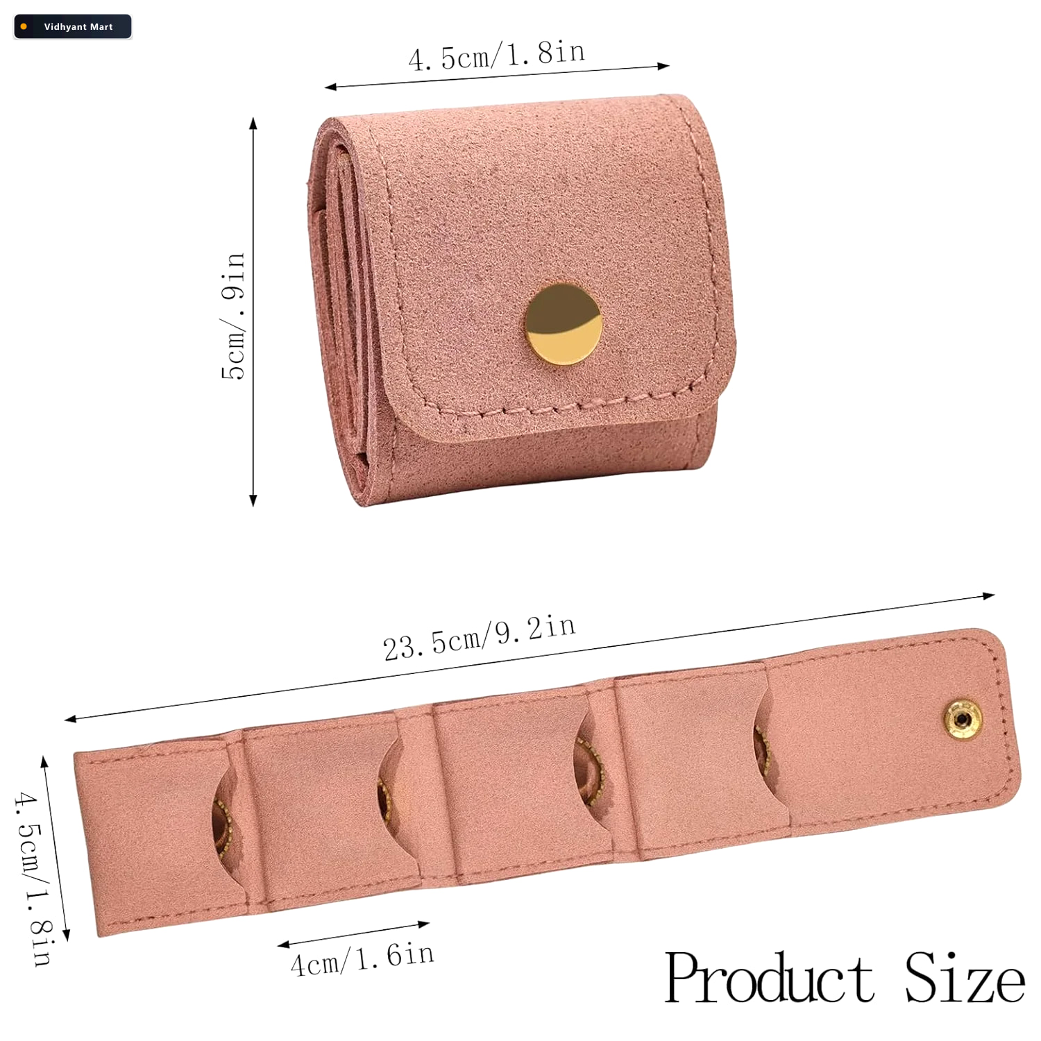 Vidhyant Mart Jewellery Storage Pouch Compact Foldable Travel Or 4